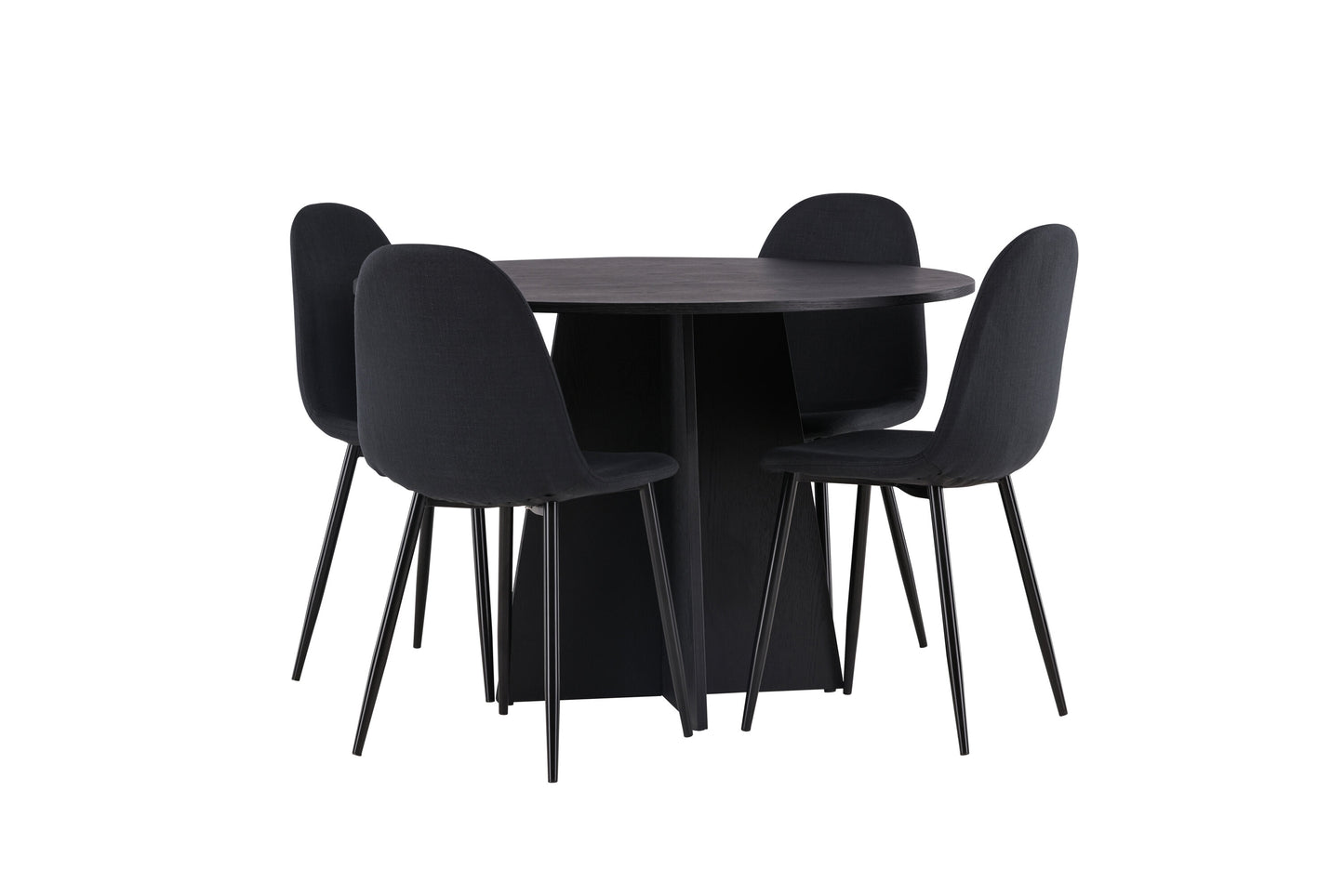 Bootcut Matbord med Polar Stolarna – Bord: ⌀110 Stol: 53x87x44