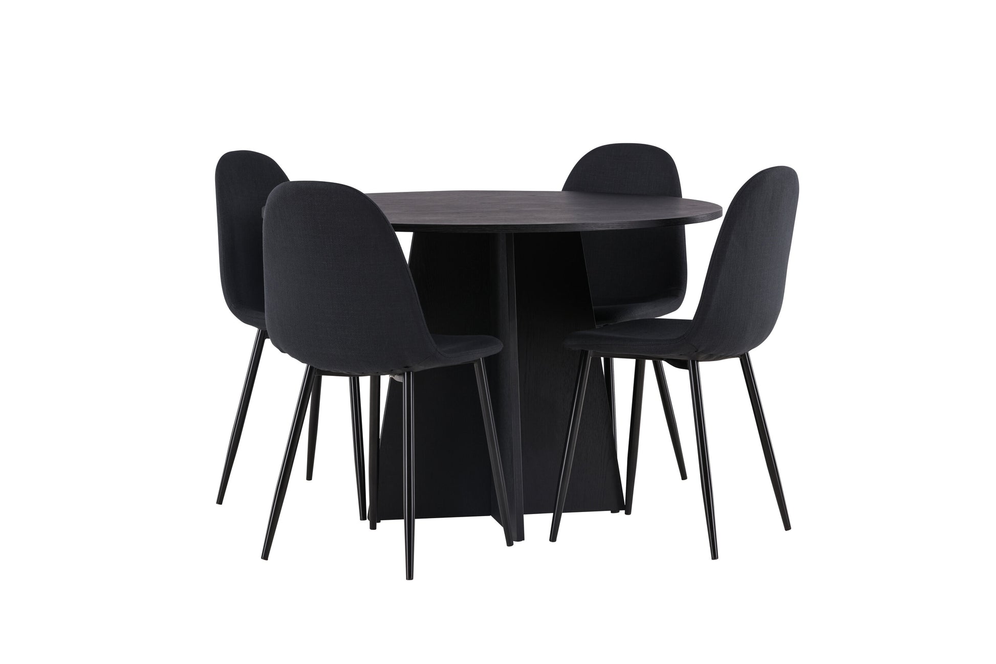 Bootcut Matbord med Polar Stolarna – Bord: ⌀110 Stol: 53x87x44