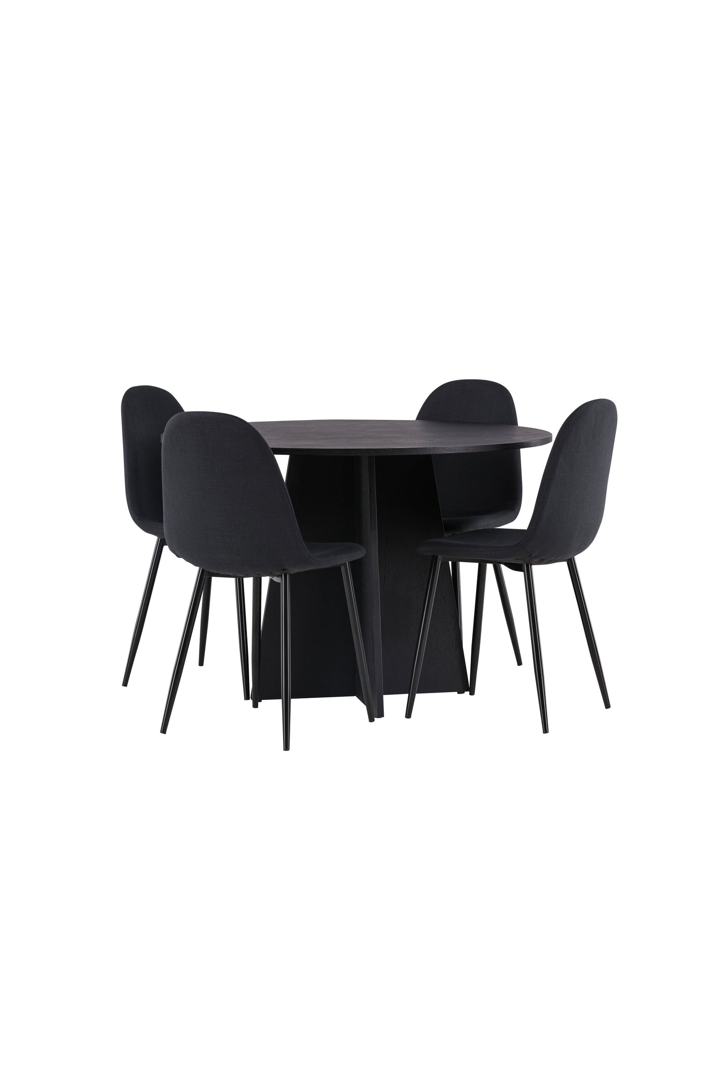 Bootcut Matbord med Polar Stolarna – Bord: ⌀110 Stol: 53x87x44