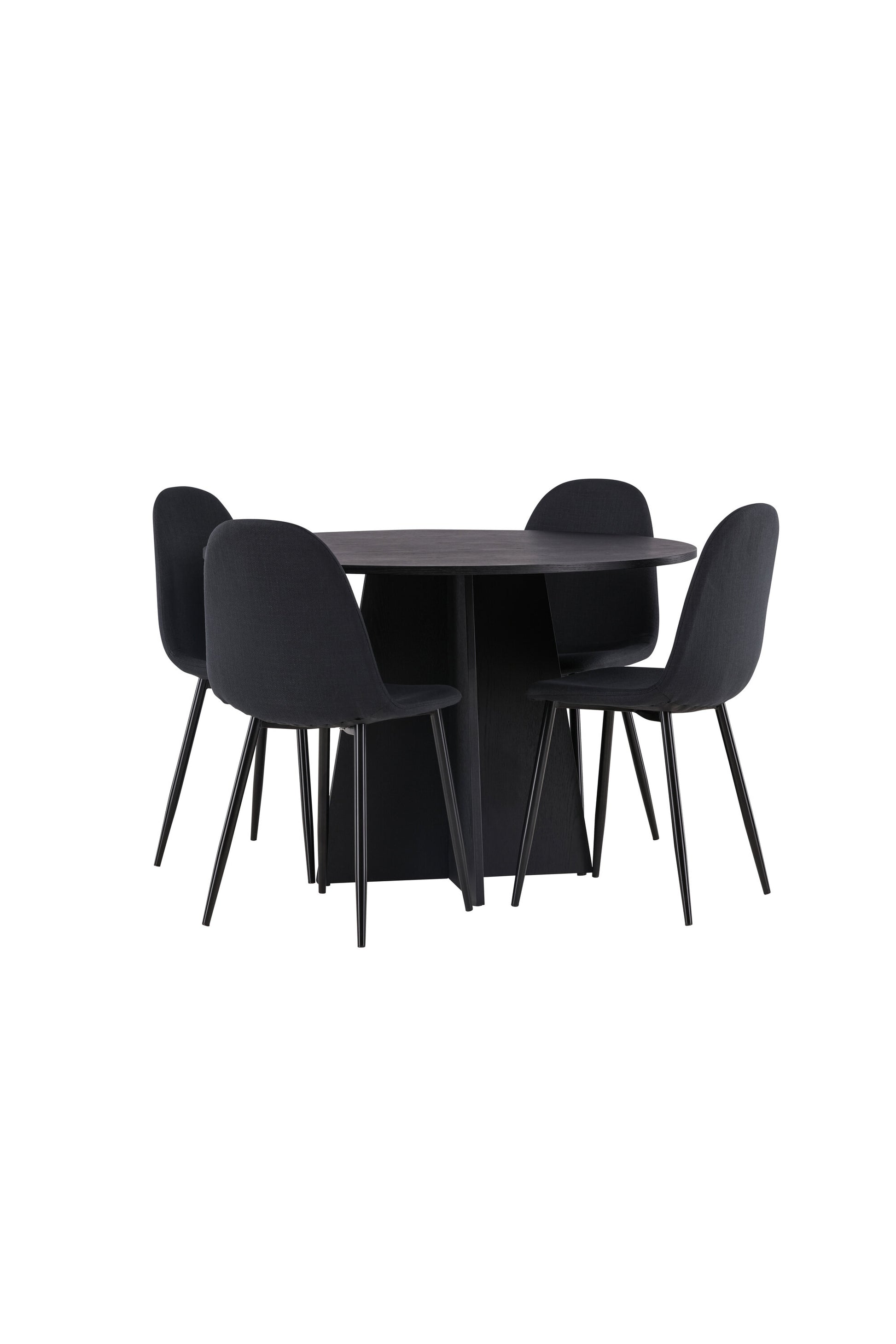 Bootcut Matbord med Polar Stolarna – Bord: ⌀110 Stol: 53x87x44