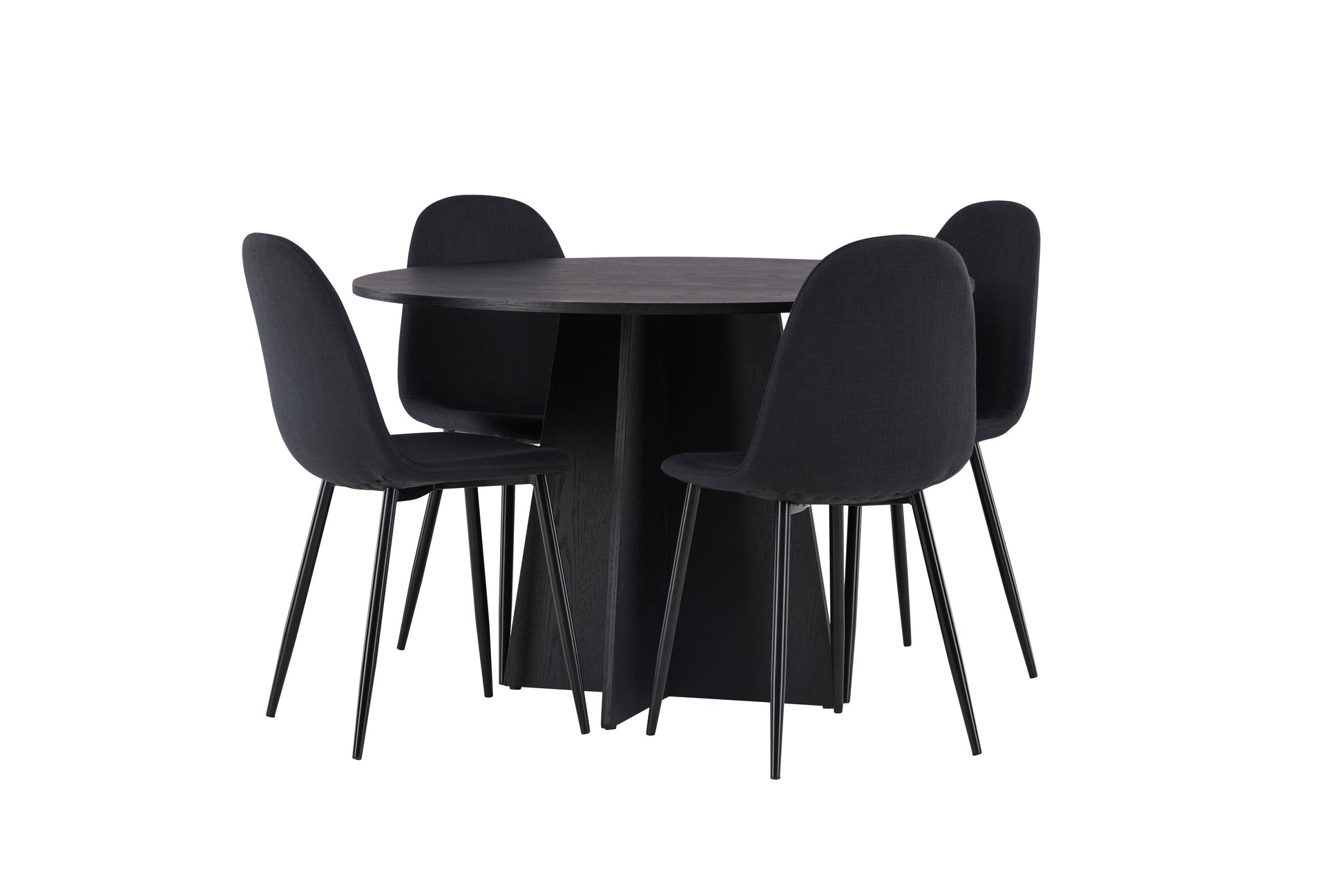 Bootcut Matbord med Polar Stolarna – Bord: ⌀110 Stol: 53x87x44