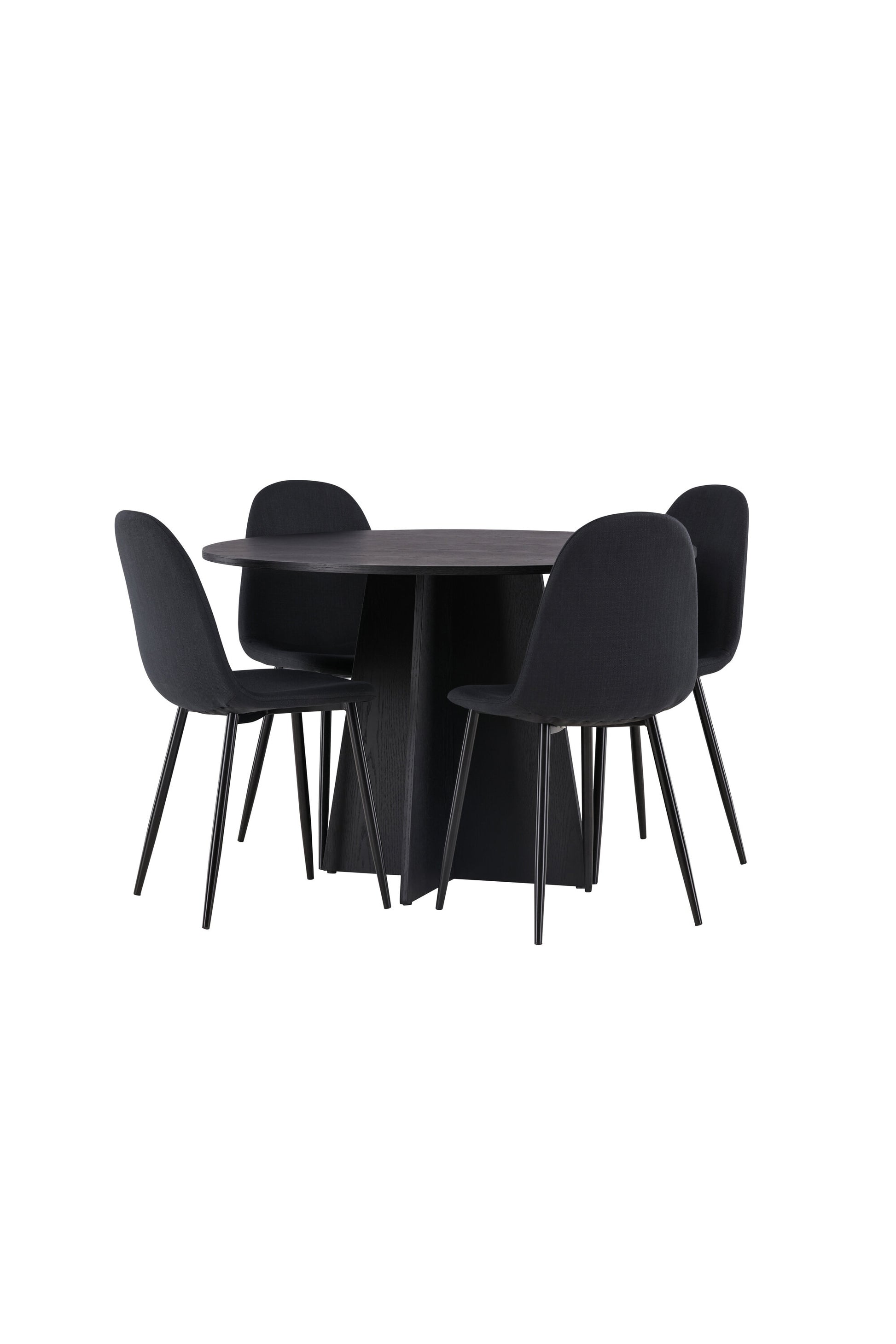 Bootcut Matbord med Polar Stolarna – Bord: ⌀110 Stol: 53x87x44