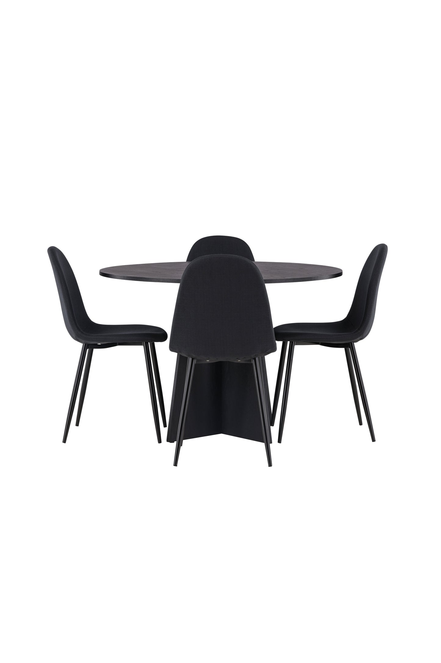 Bootcut Matbord med Polar Stolarna – Bord: ⌀110 Stol: 53x87x44