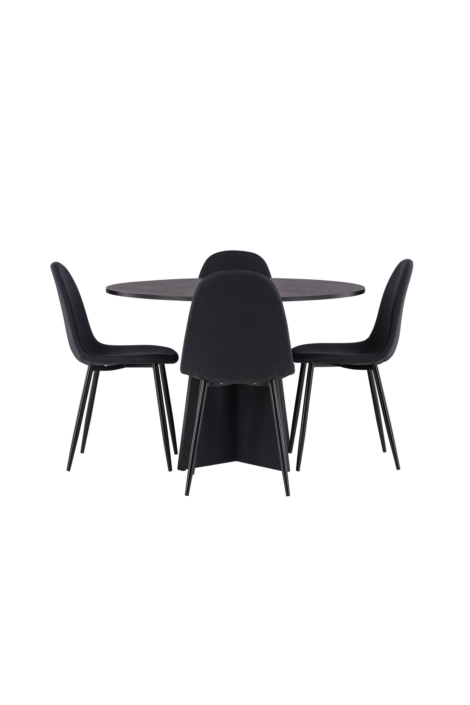 Bootcut Matbord med Polar Stolarna – Bord: ⌀110 Stol: 53x87x44