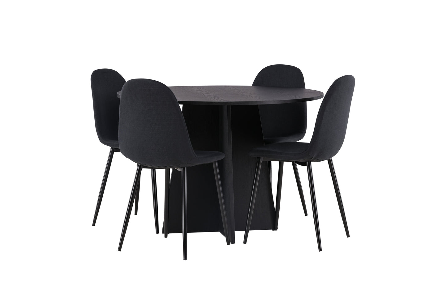 Bootcut Matbord med Polar Stolarna – Bord: ⌀110 Stol: 53x87x44