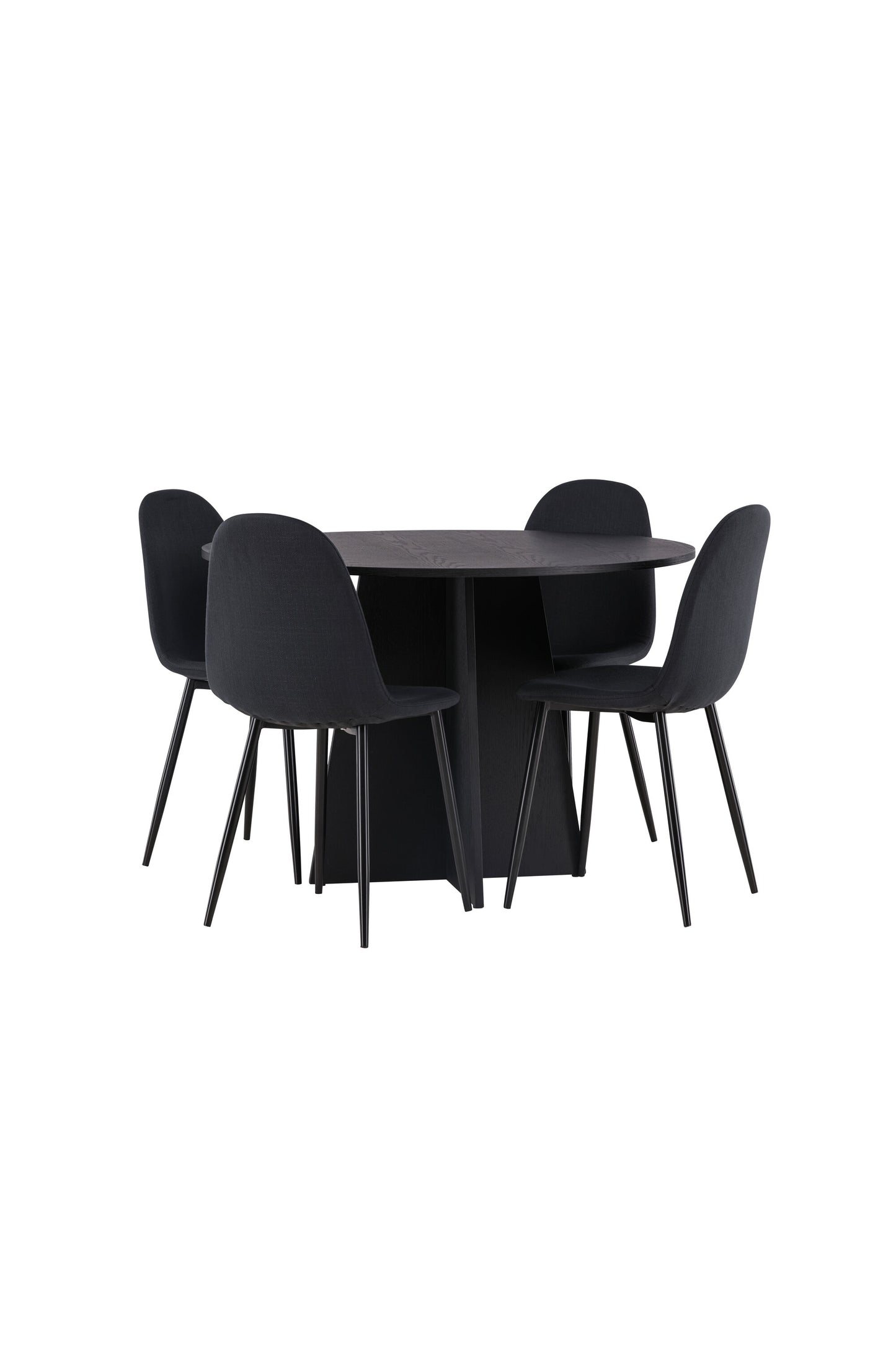 Bootcut Matbord med Polar Stolarna – Bord: ⌀110 Stol: 53x87x44
