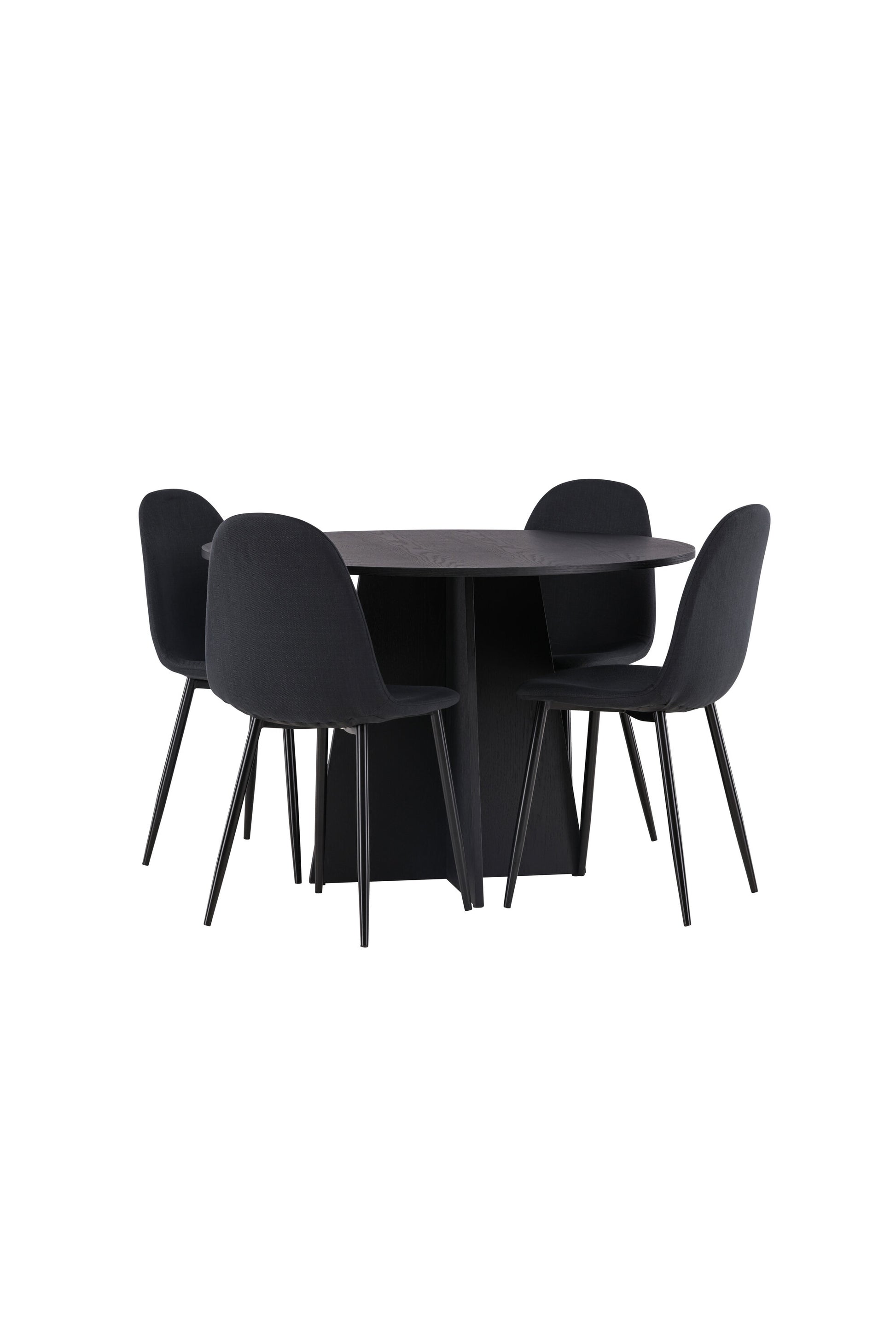 Bootcut Matbord med Polar Stolarna – Bord: ⌀110 Stol: 53x87x44