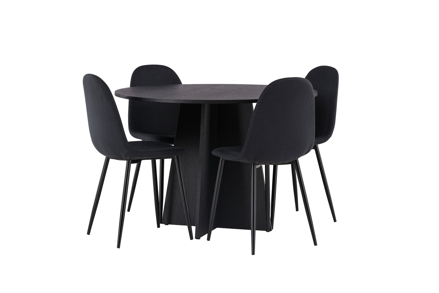Bootcut Matbord med Polar Stolarna – Bord: ⌀110 Stol: 53x87x44
