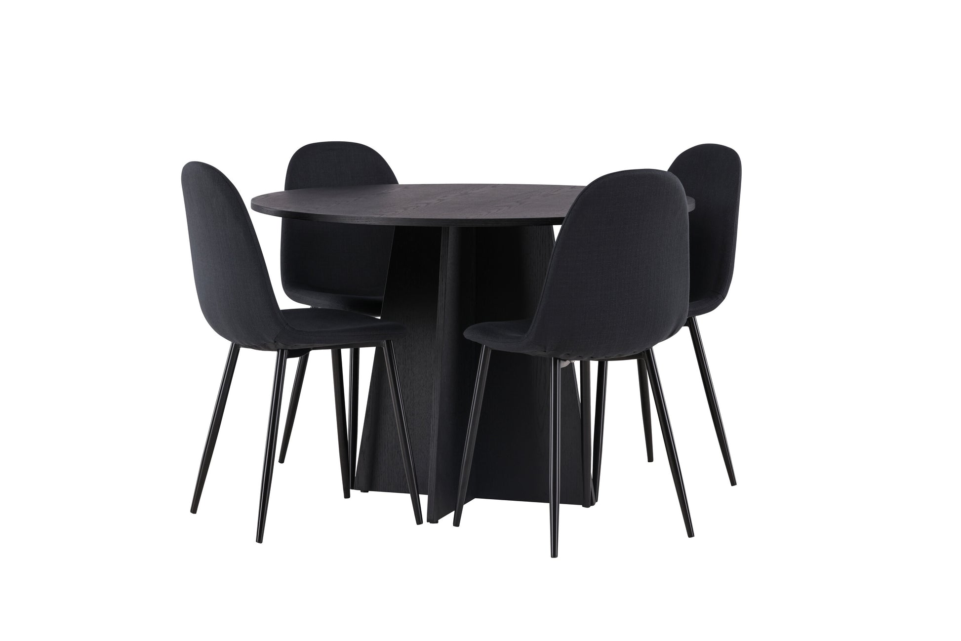 Bootcut Matbord med Polar Stolarna – Bord: ⌀110 Stol: 53x87x44