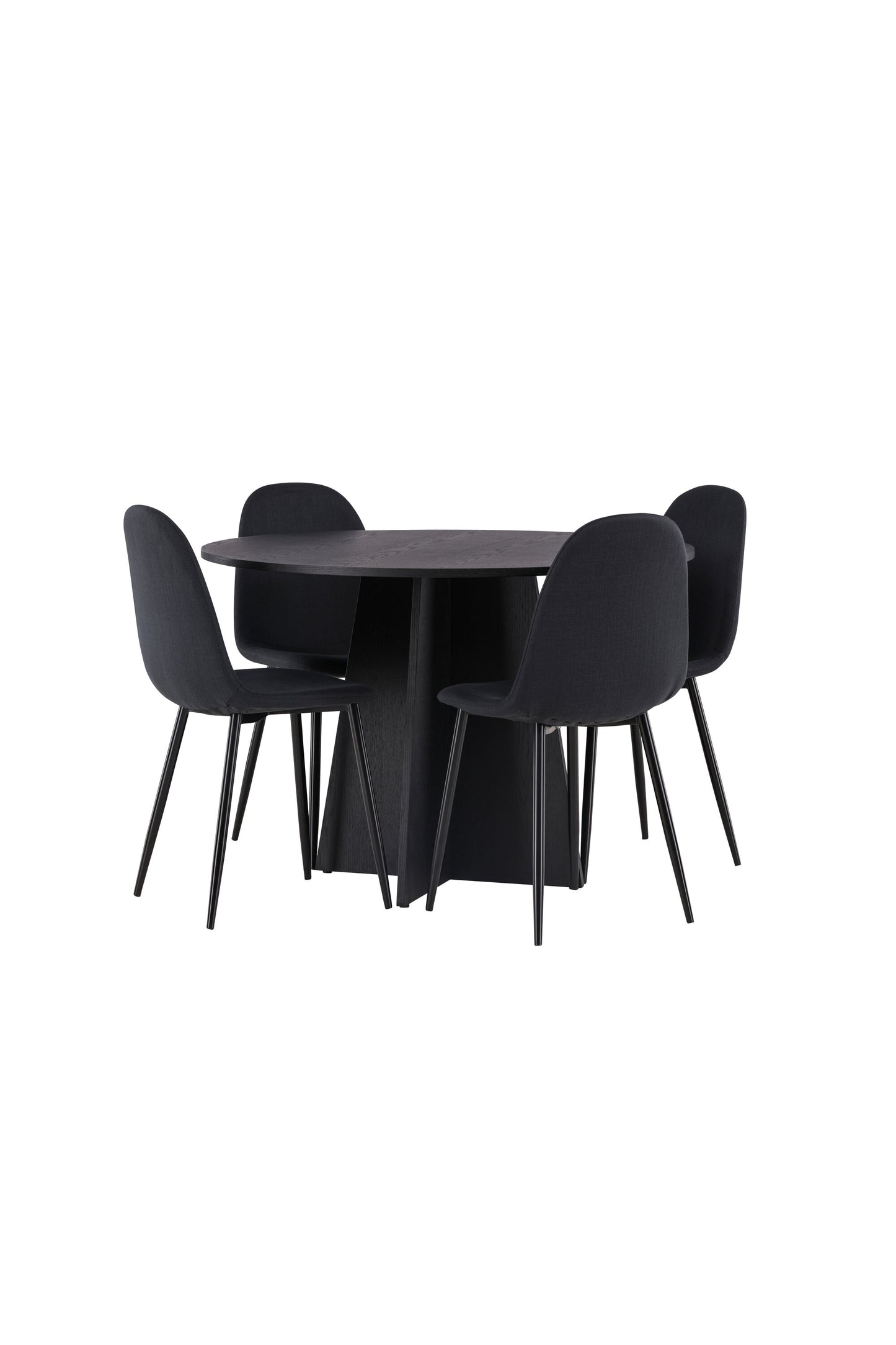Bootcut Matbord med Polar Stolarna – Bord: ⌀110 Stol: 53x87x44
