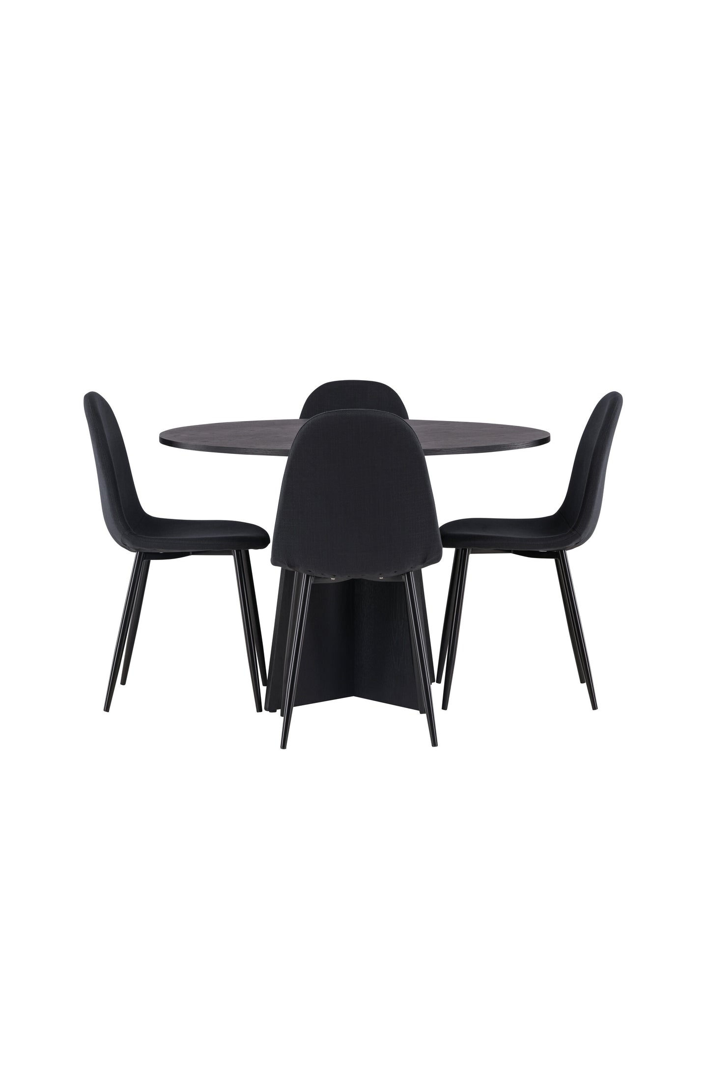Bootcut Matbord med Polar Stolarna – Bord: ⌀110 Stol: 53x87x44