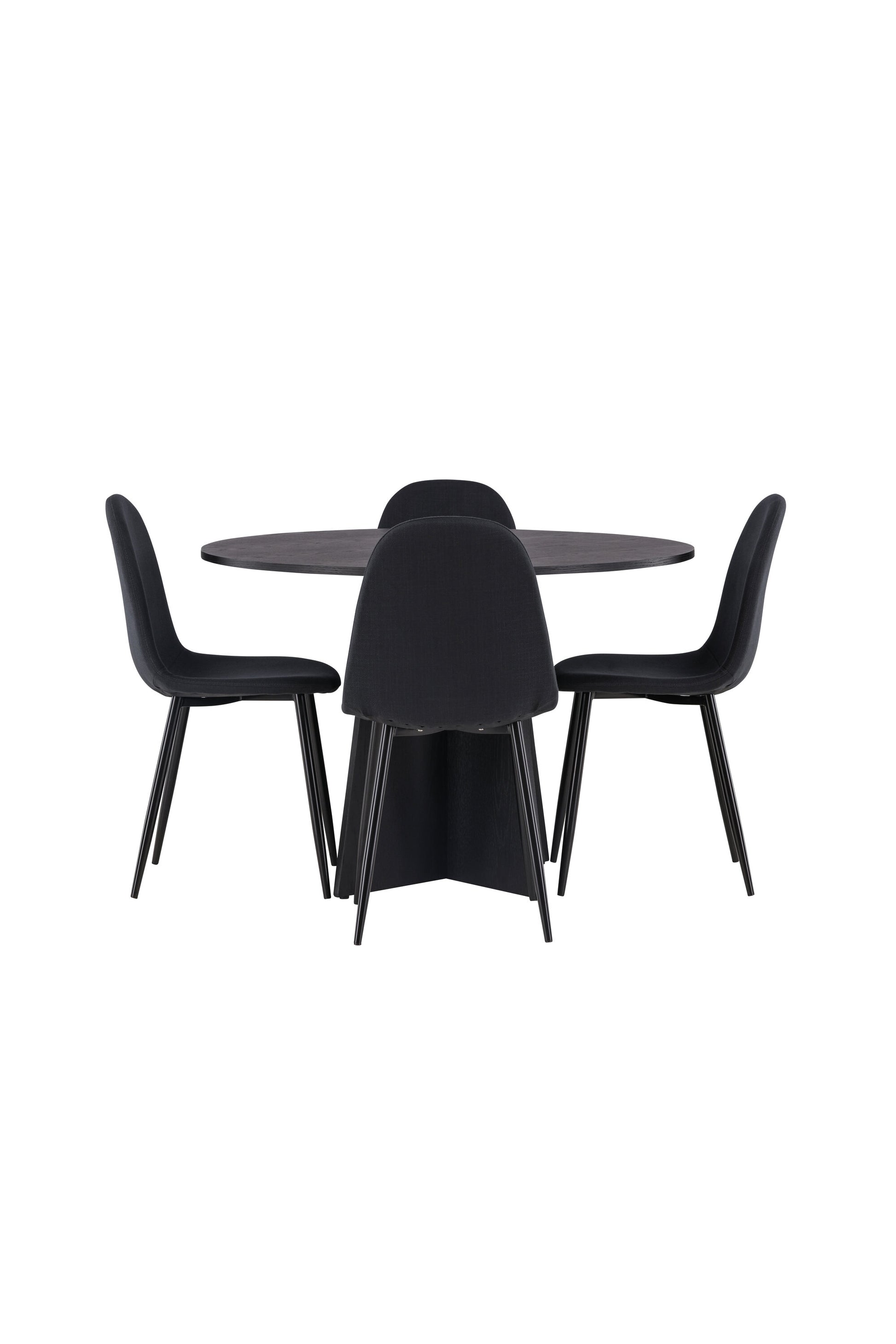 Bootcut Matbord med Polar Stolarna – Bord: ⌀110 Stol: 53x87x44