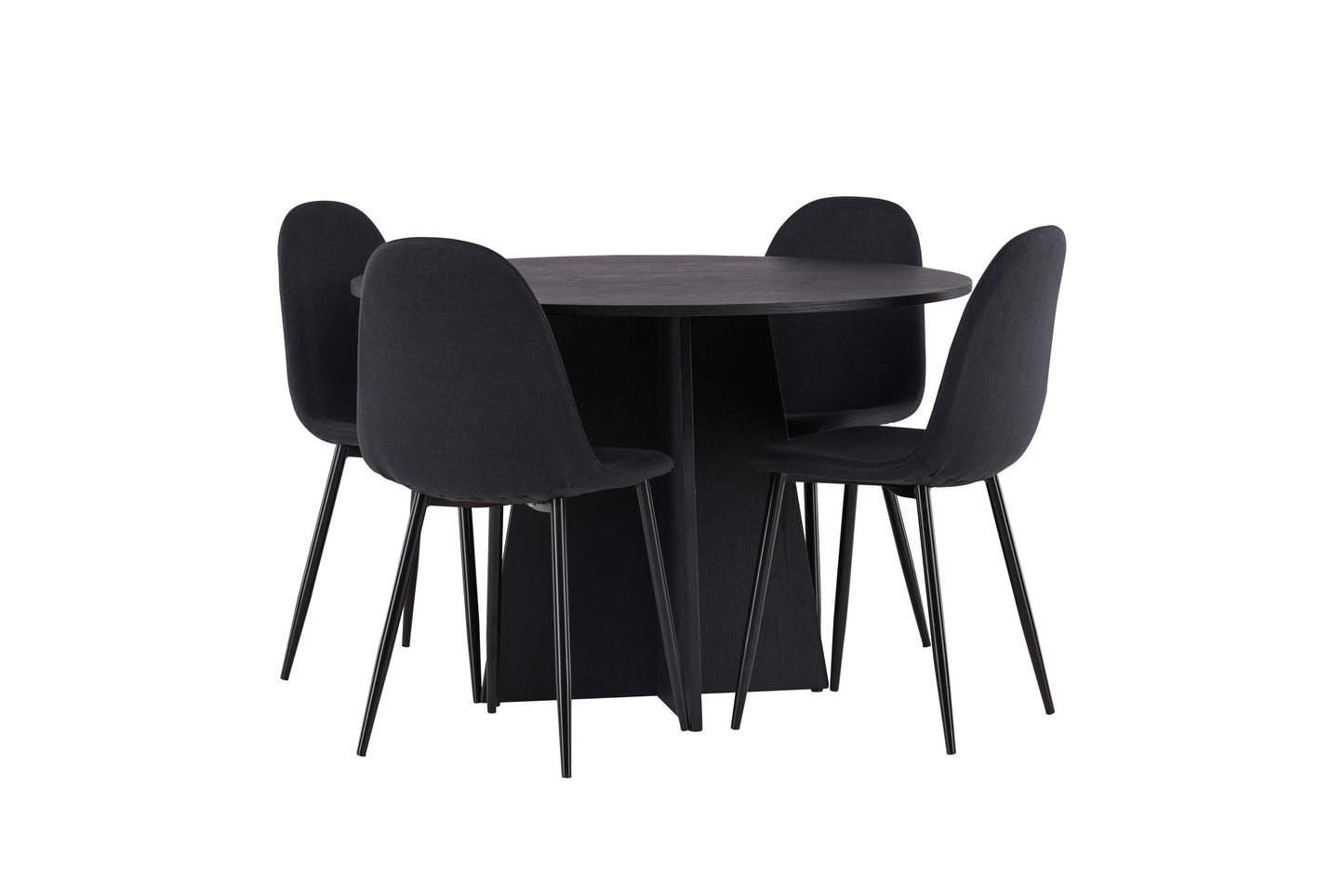 Bootcut Matbord med Polar Stolarna – Bord: ⌀110 Stol: 53x87x44