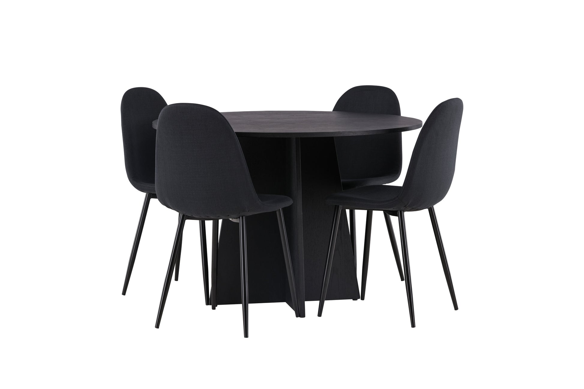 Bootcut Matbord med Polar Stolarna – Bord: ⌀110 Stol: 53x87x44