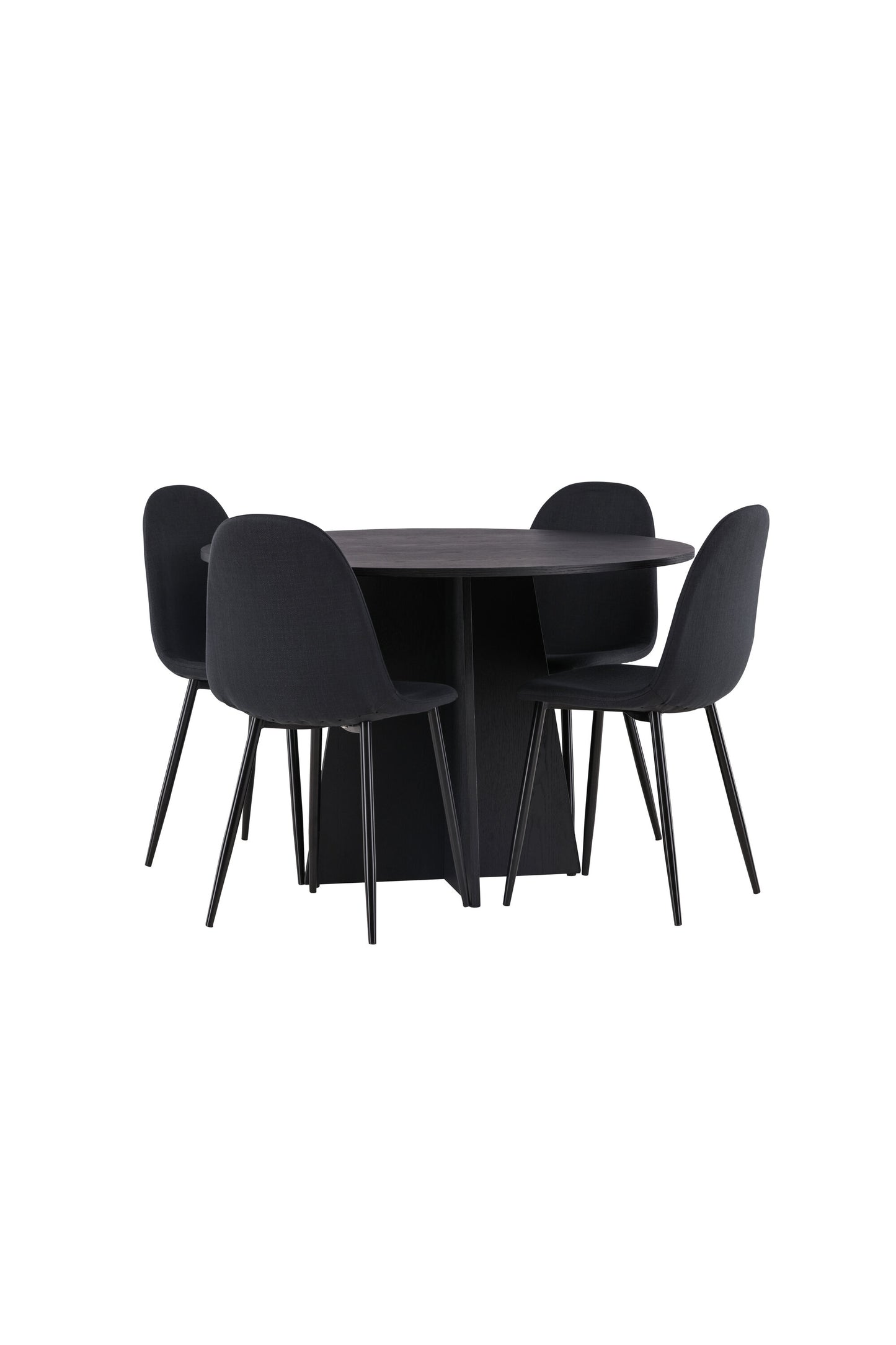 Bootcut Matbord med Polar Stolarna – Bord: ⌀110 Stol: 53x87x44