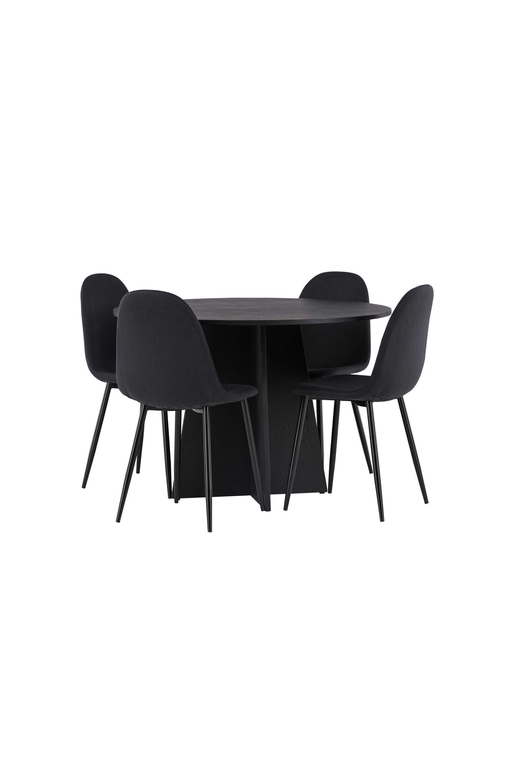 Bootcut Matbord med Polar Stolarna – Bord: ⌀110 Stol: 53x87x44