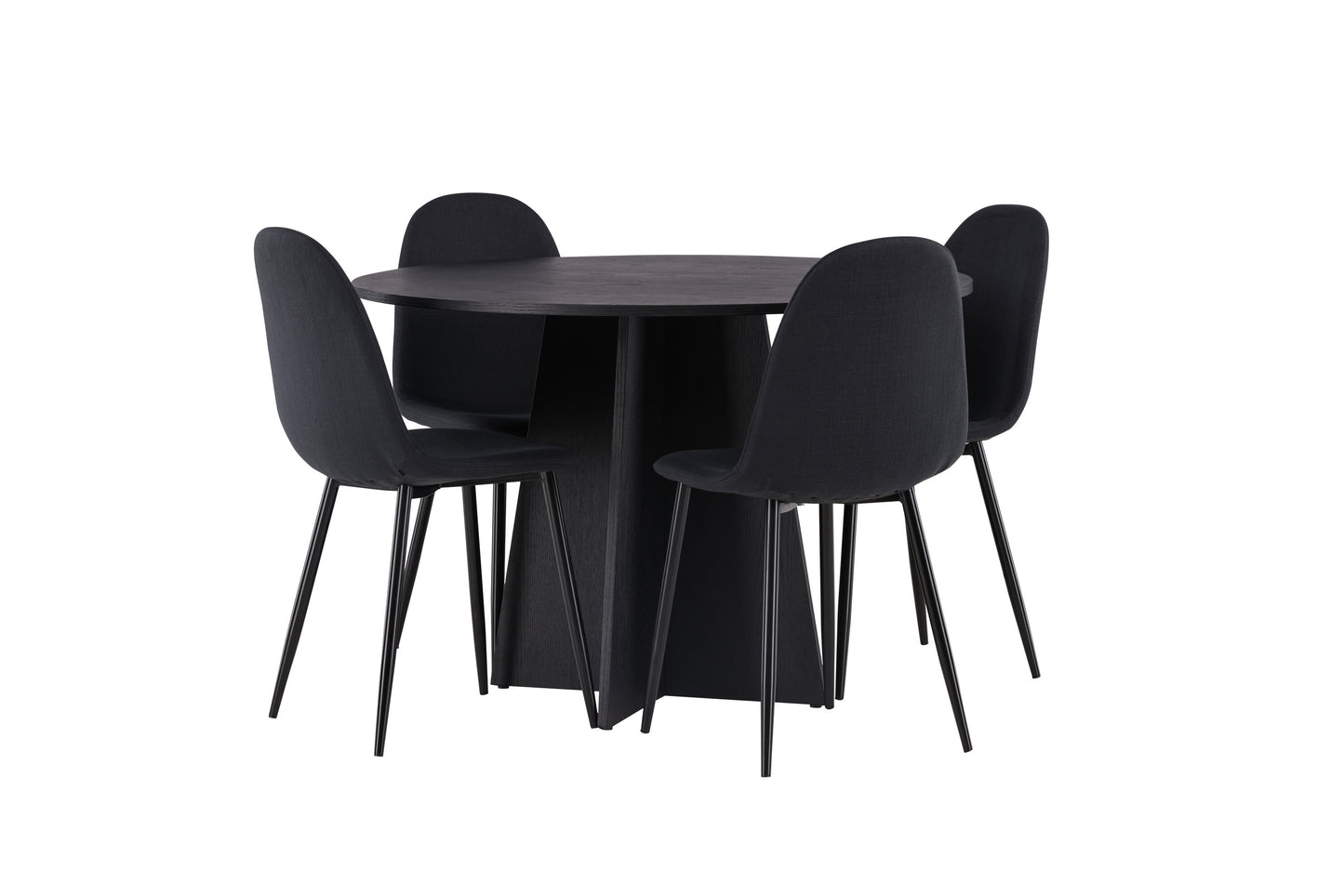Bootcut Matbord med Polar Stolarna – Bord: ⌀110 Stol: 53x87x44