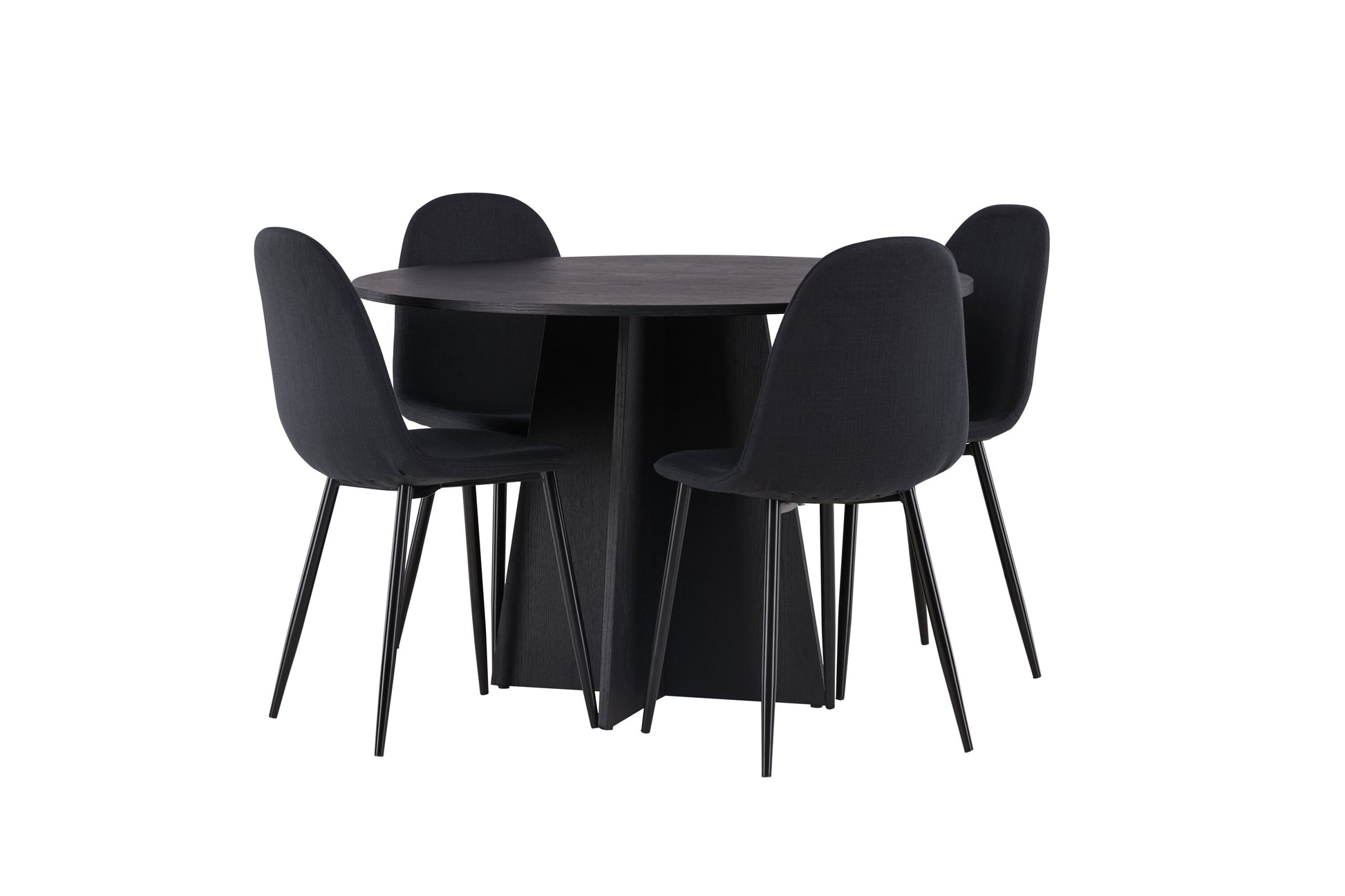 Bootcut Matbord med Polar Stolarna – Bord: ⌀110 Stol: 53x87x44