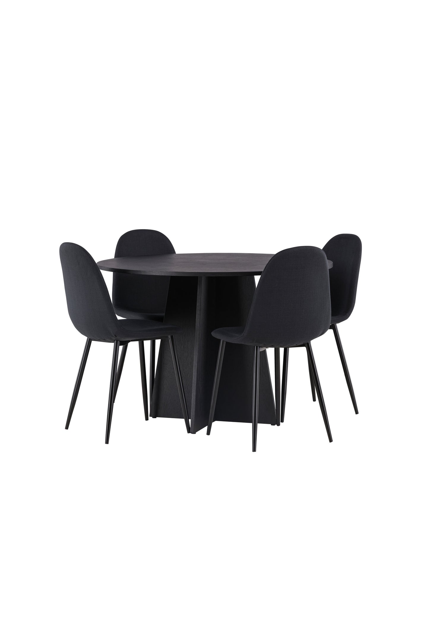 Bootcut Matbord med Polar Stolarna – Bord: ⌀110 Stol: 53x87x44
