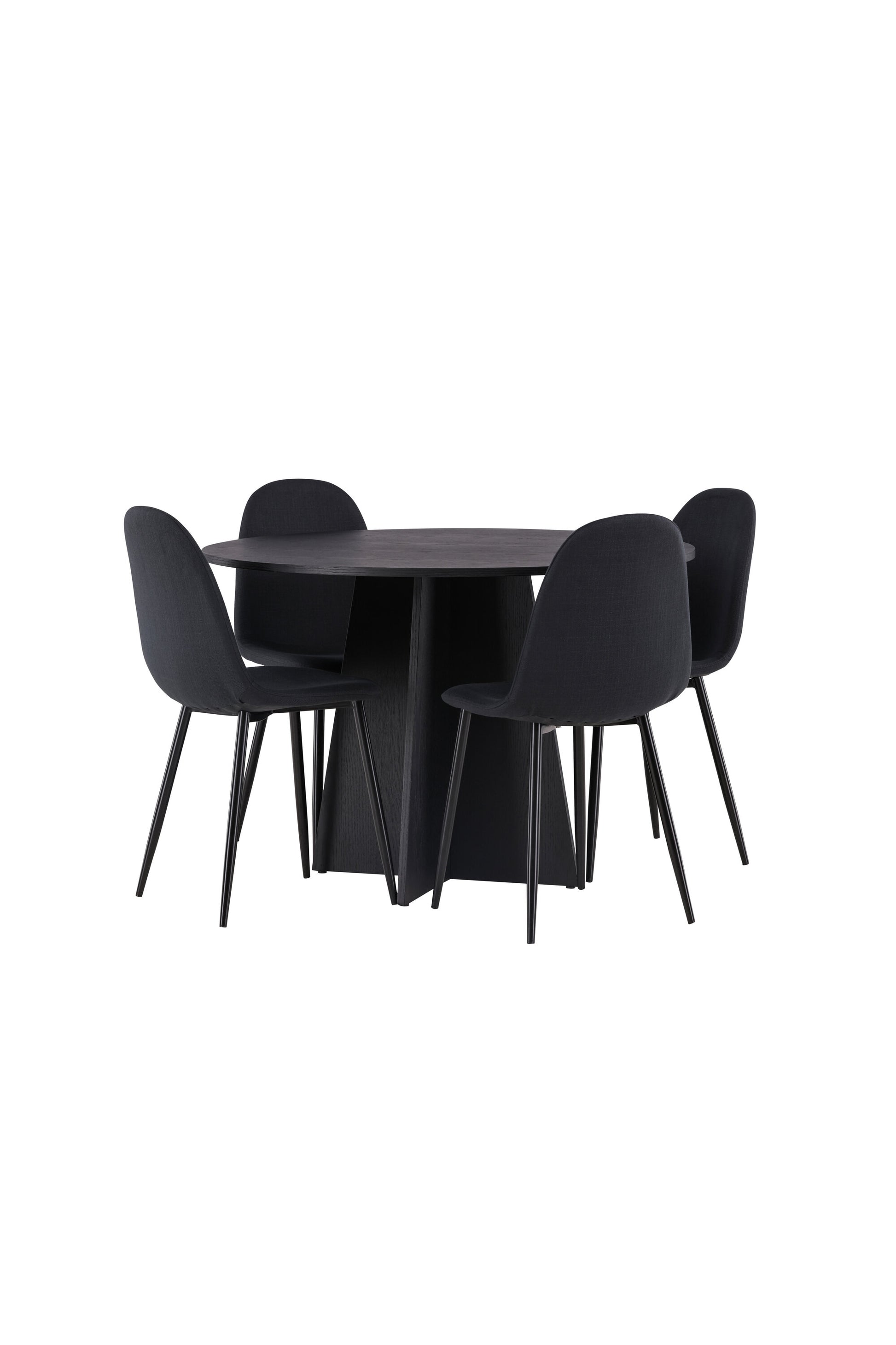 Bootcut Matbord med Polar Stolarna – Bord: ⌀110 Stol: 53x87x44