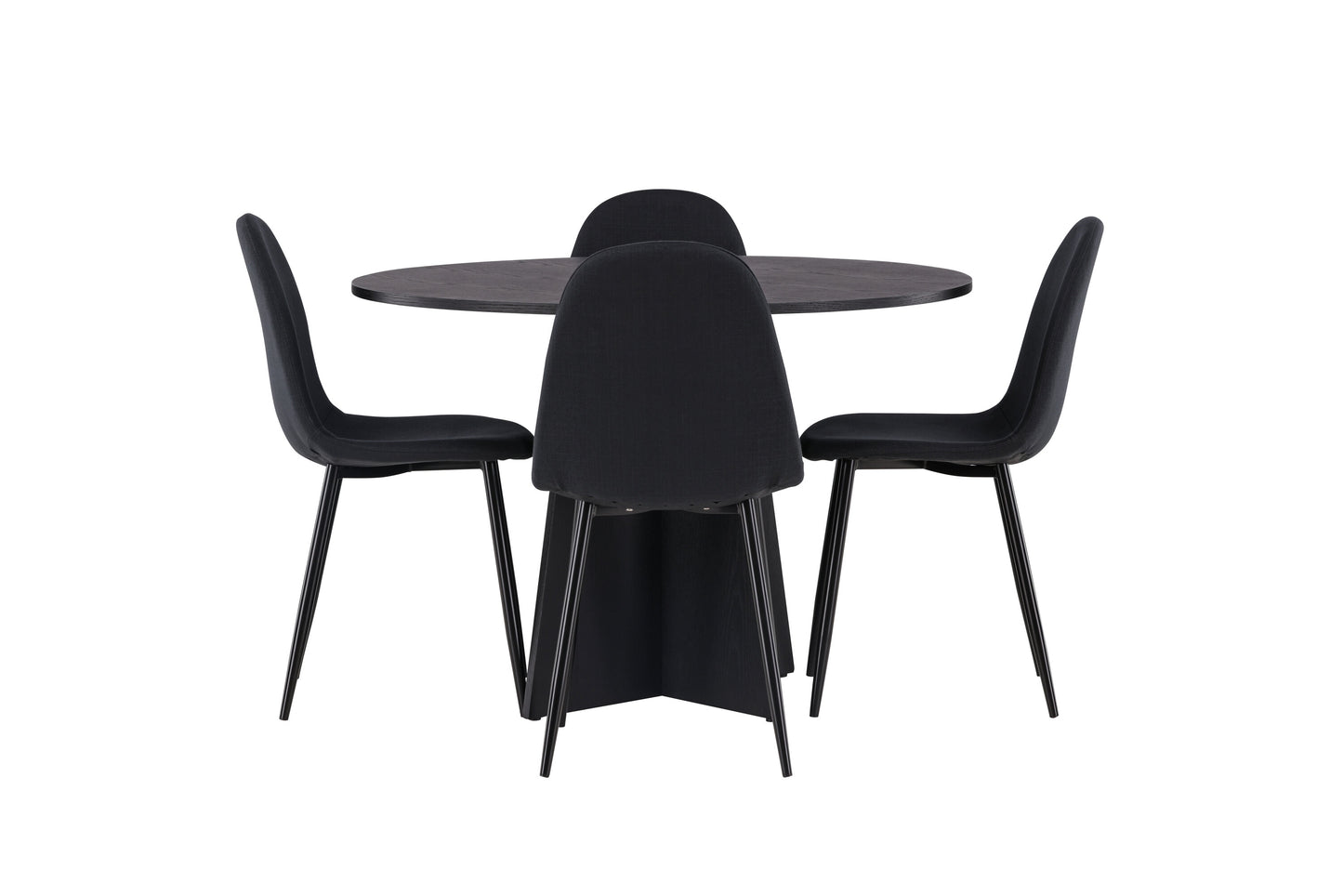 Bootcut Matbord med Polar Stolarna – Bord: ⌀110 Stol: 53x87x44