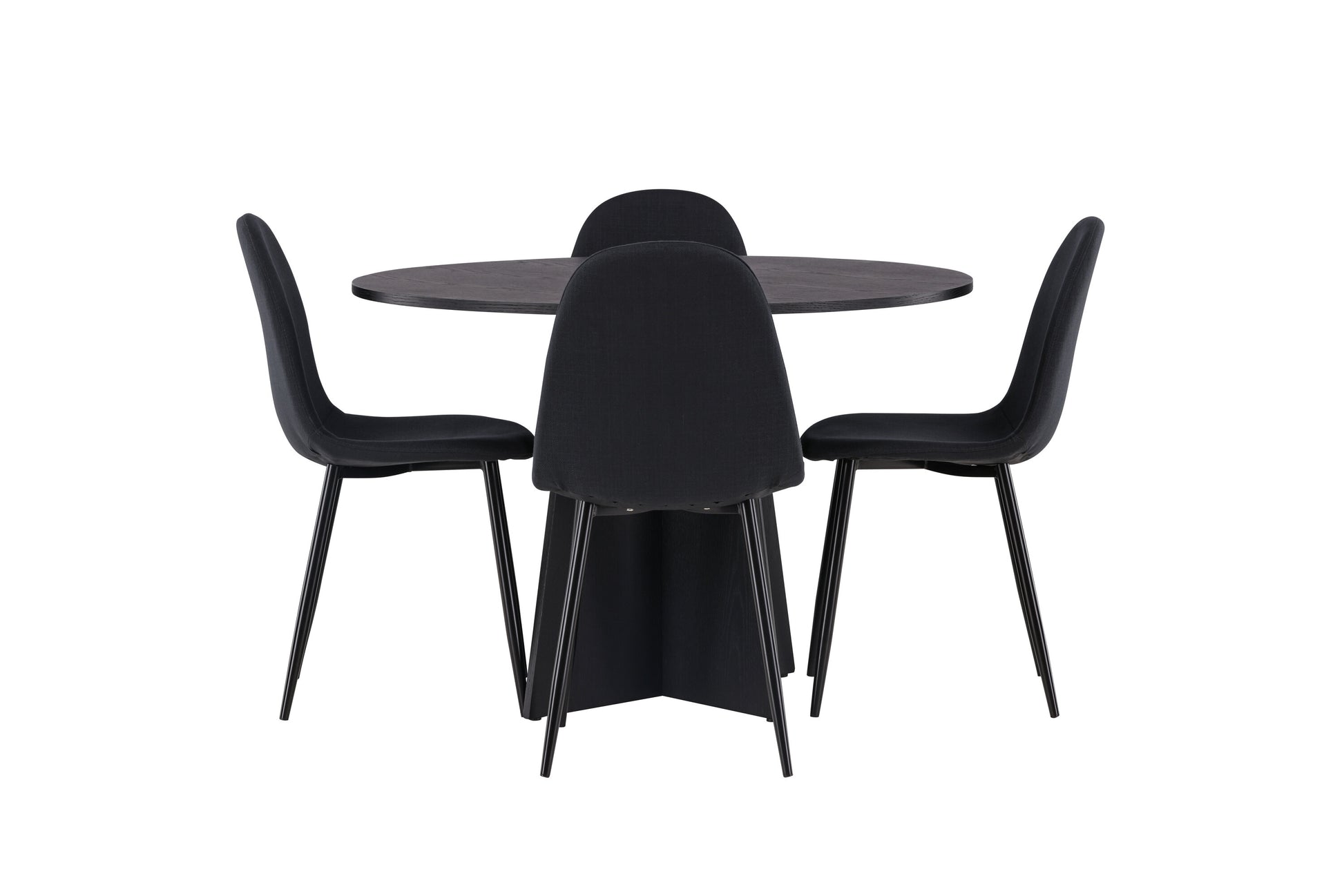 Bootcut Matbord med Polar Stolarna – Bord: ⌀110 Stol: 53x87x44