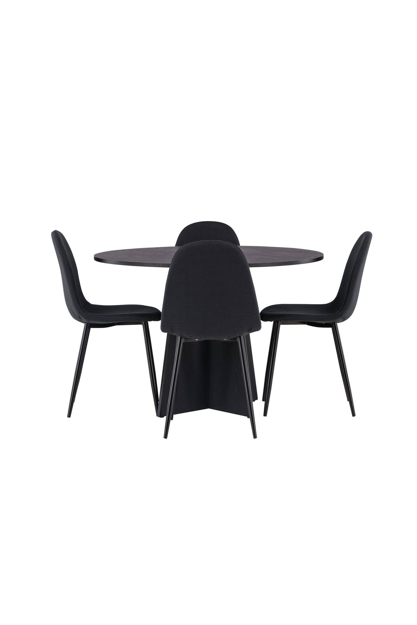 Bootcut Matbord med Polar Stolarna – Bord: ⌀110 Stol: 53x87x44