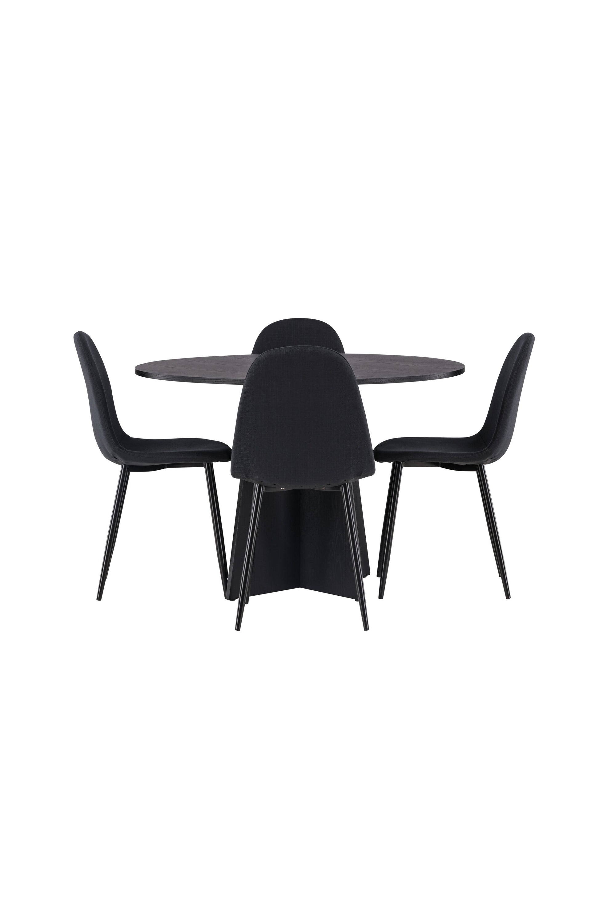 Bootcut Matbord med Polar Stolarna – Bord: ⌀110 Stol: 53x87x44