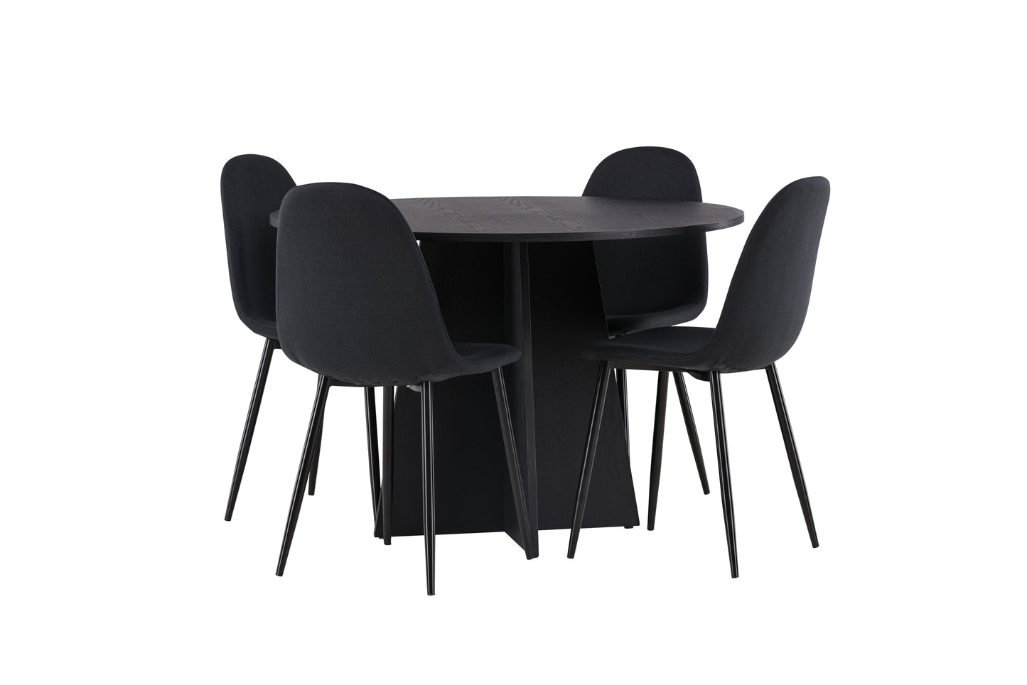 Bootcut Matbord med Polar Stolarna – Bord: ⌀110 Stol: 53x87x44