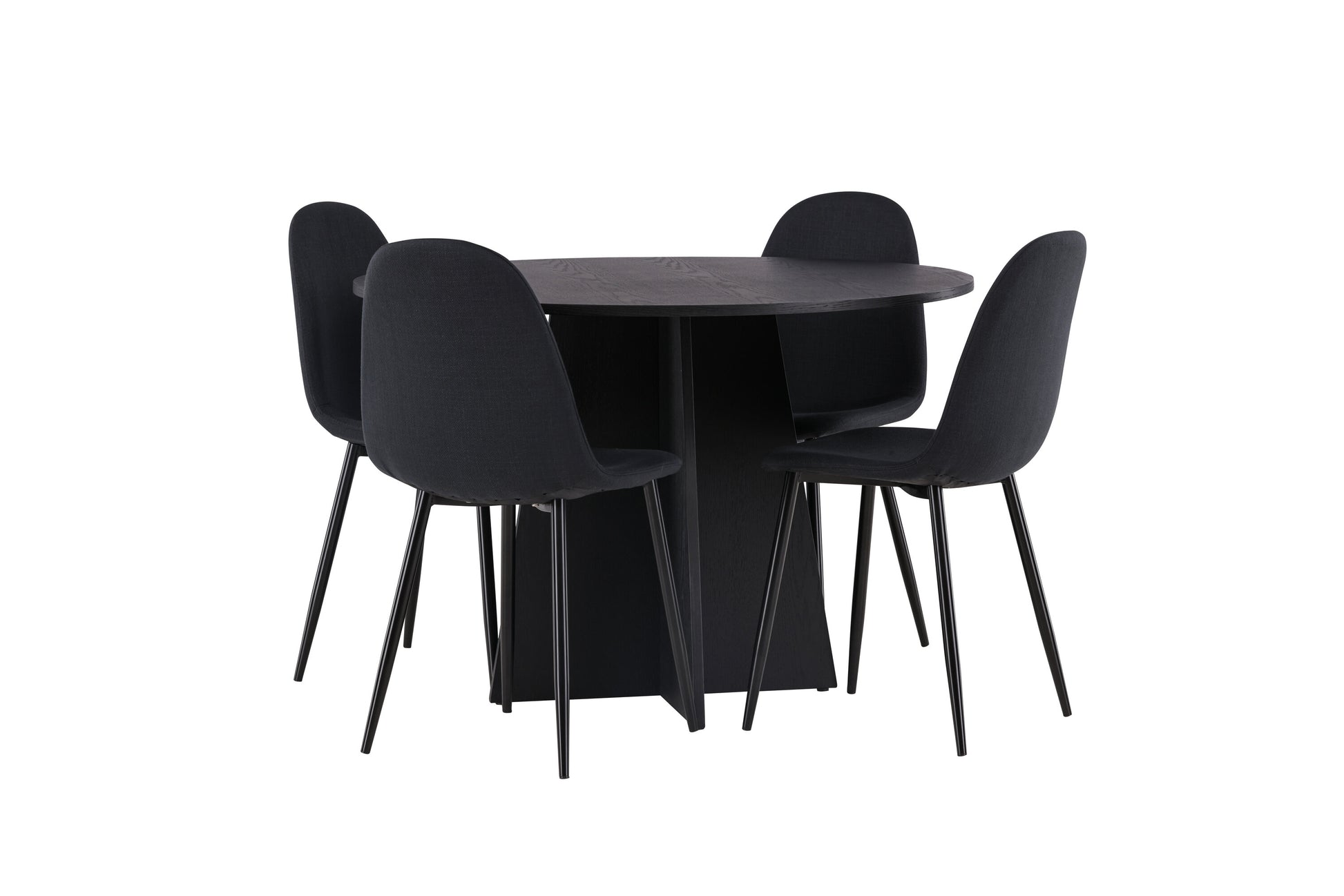 Bootcut Matbord med Polar Stolarna – Bord: ⌀110 Stol: 53x87x44