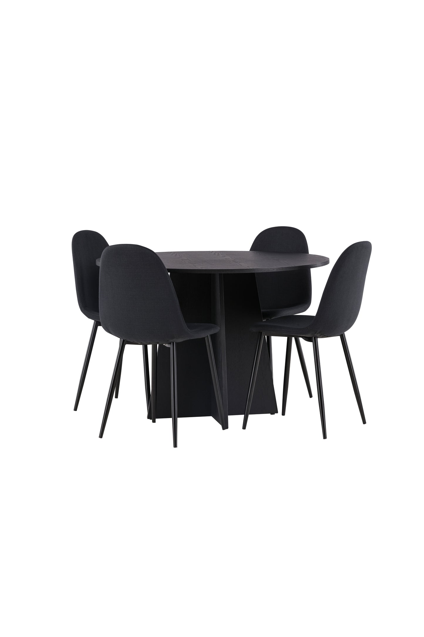 Bootcut Matbord med Polar Stolarna – Bord: ⌀110 Stol: 53x87x44