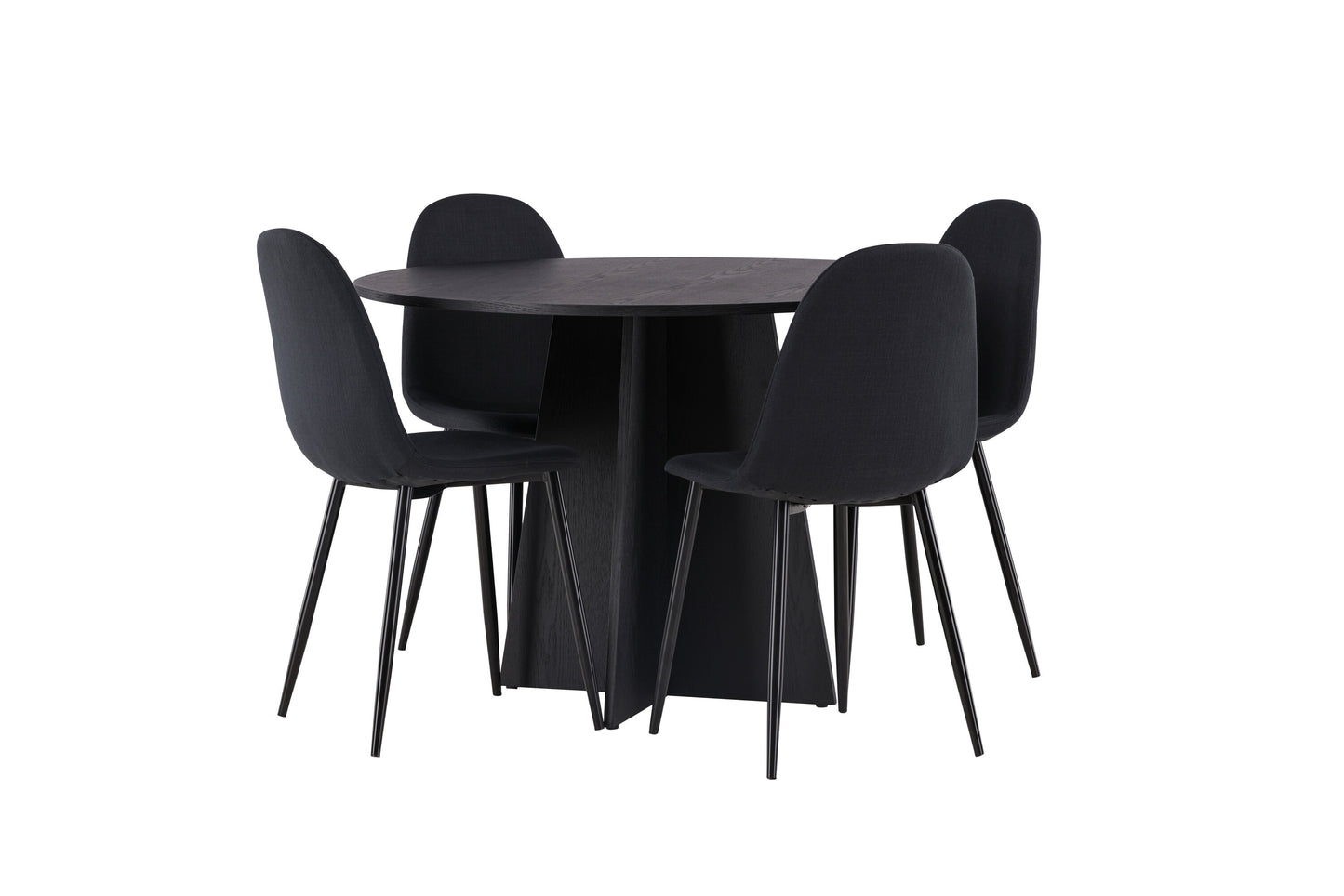 Bootcut Matbord med Polar Stolarna – Bord: ⌀110 Stol: 53x87x44