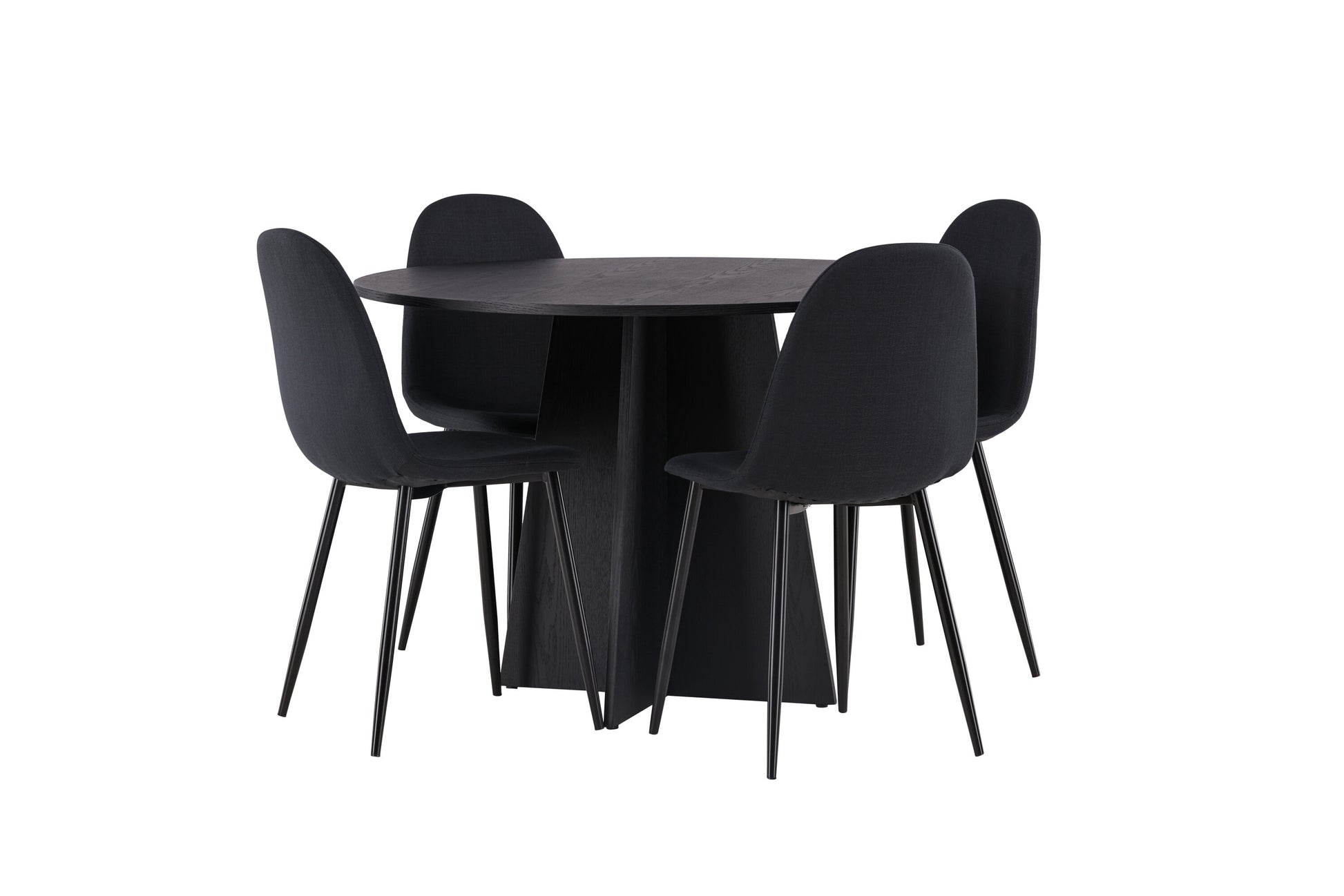 Bootcut Matbord med Polar Stolarna – Bord: ⌀110 Stol: 53x87x44