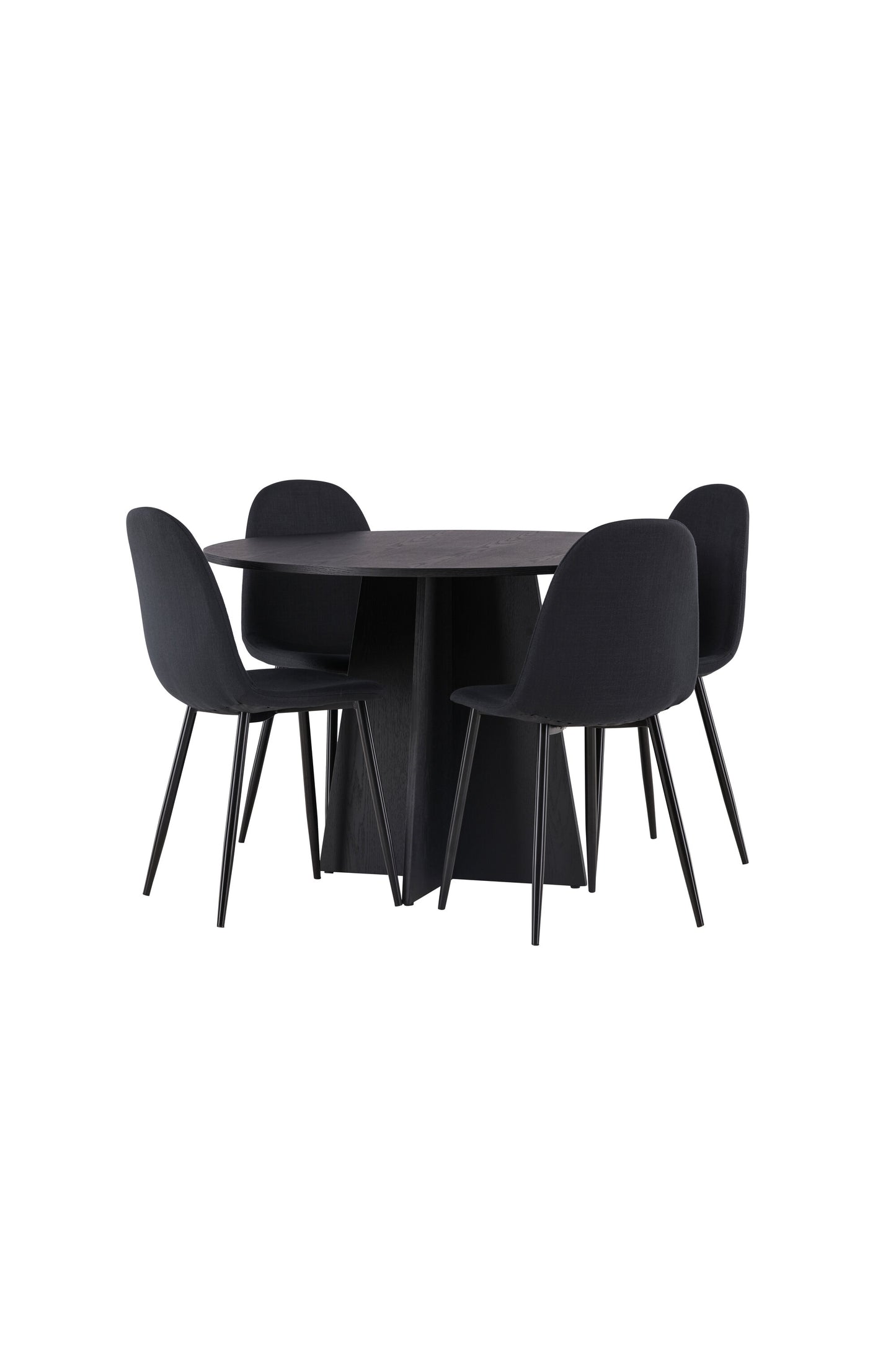 Bootcut Matbord med Polar Stolarna – Bord: ⌀110 Stol: 53x87x44