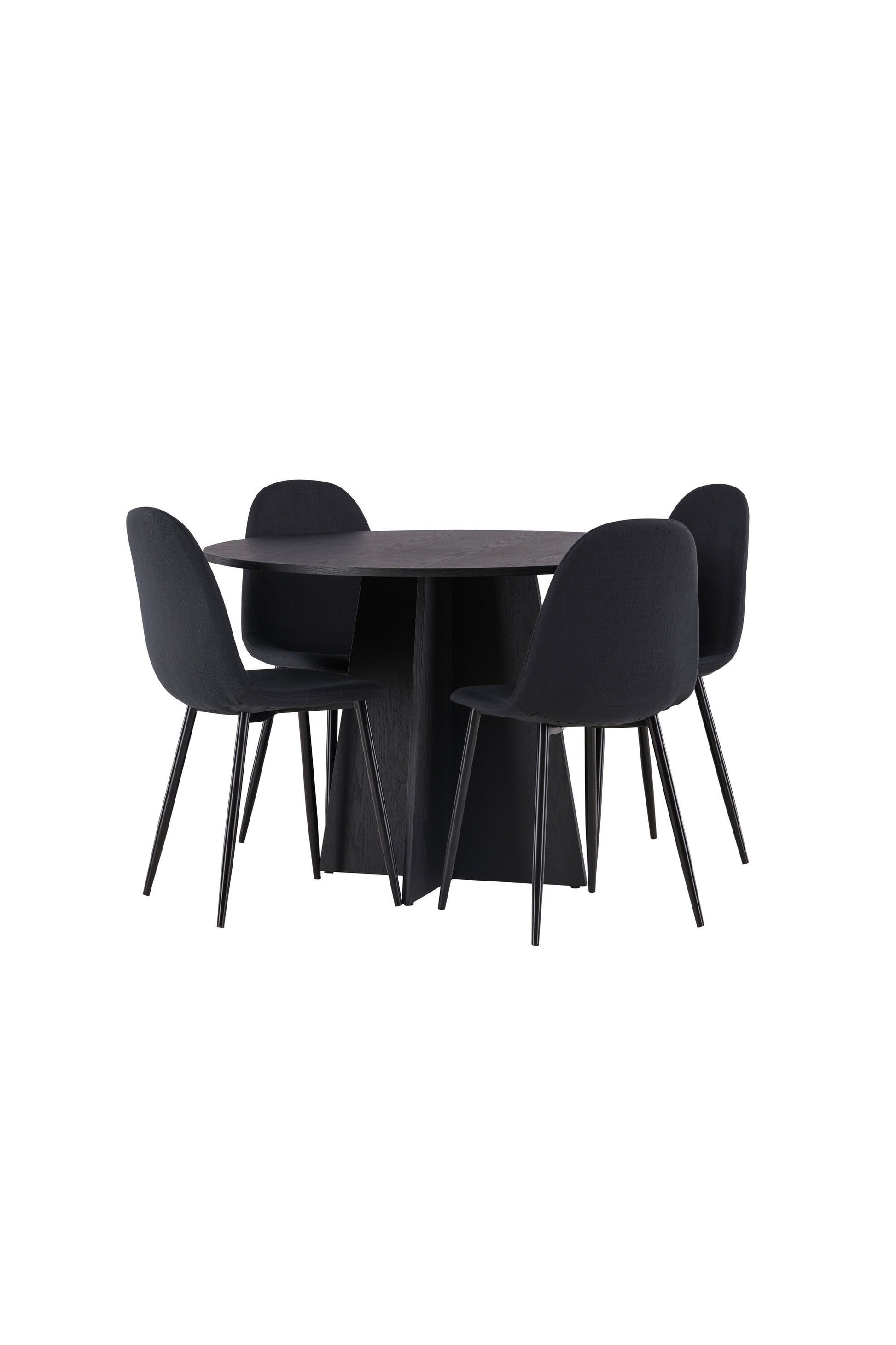 Bootcut Matbord med Polar Stolarna – Bord: ⌀110 Stol: 53x87x44