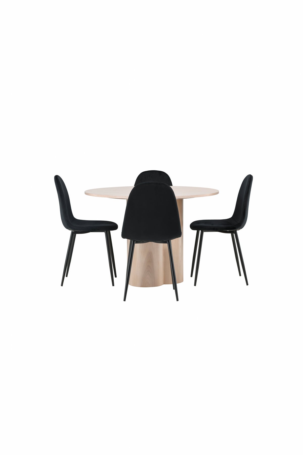 Olivia Matbord med Polar Stolarna – Bord: ⌀110 Stol: 53,3x88x42,5