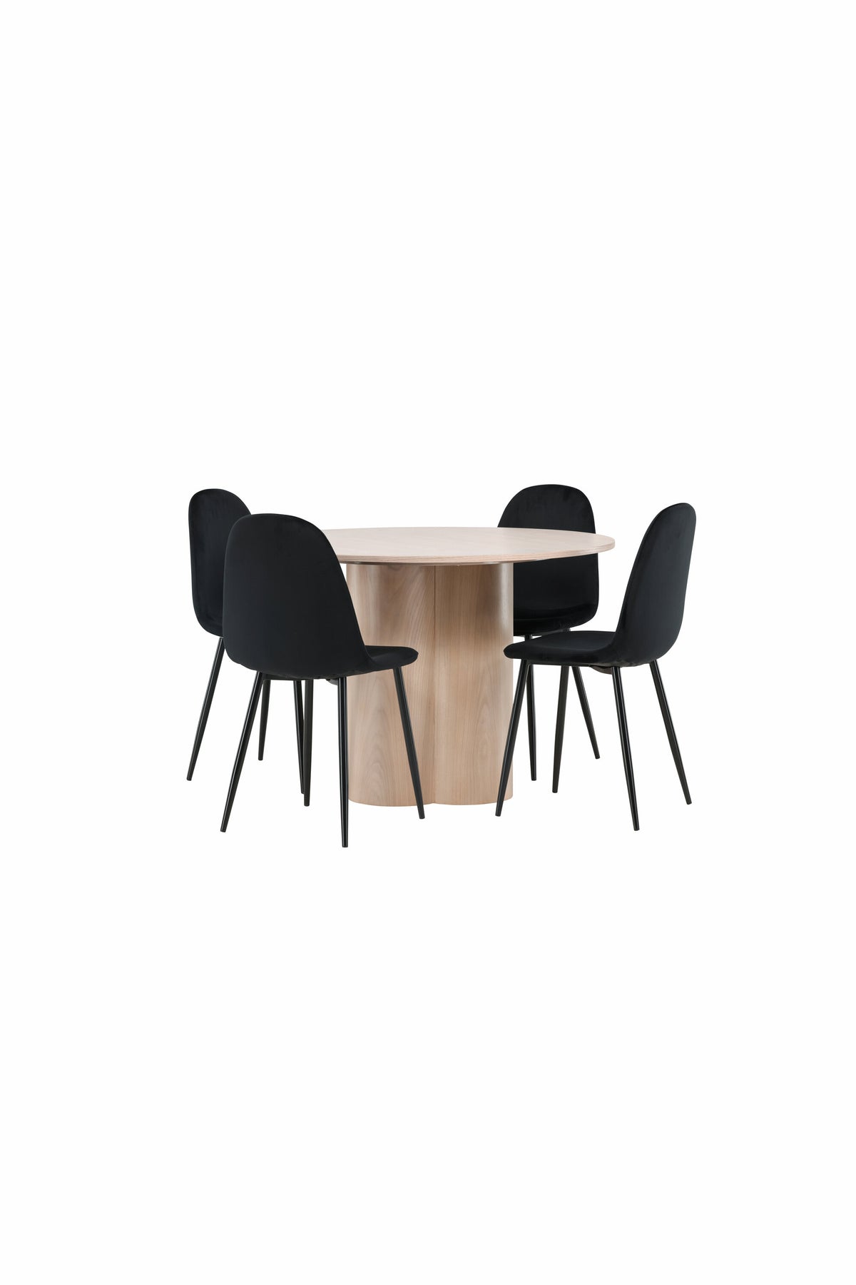 Olivia Matbord med Polar Stolarna – Bord: ⌀110 Stol: 53,3x88x42,5