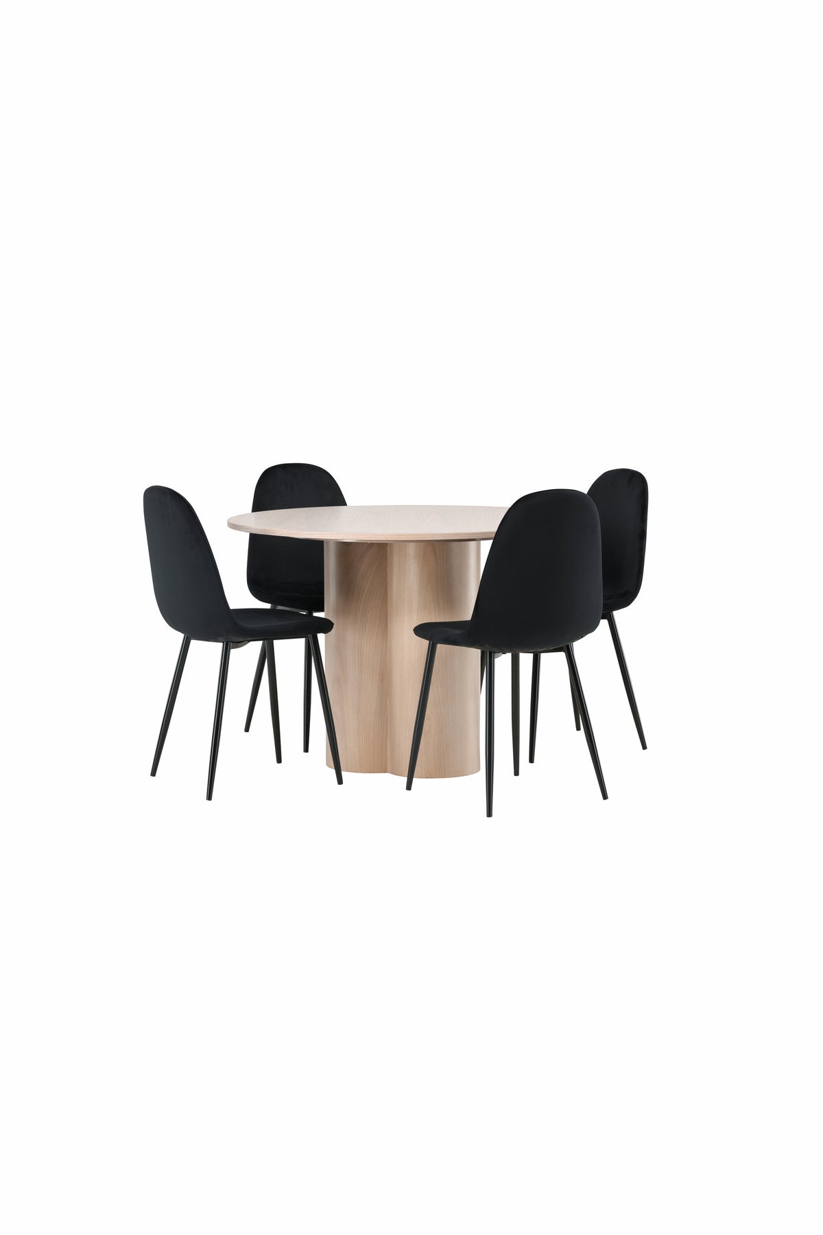 Olivia Matbord med Polar Stolarna – Bord: ⌀110 Stol: 53,3x88x42,5