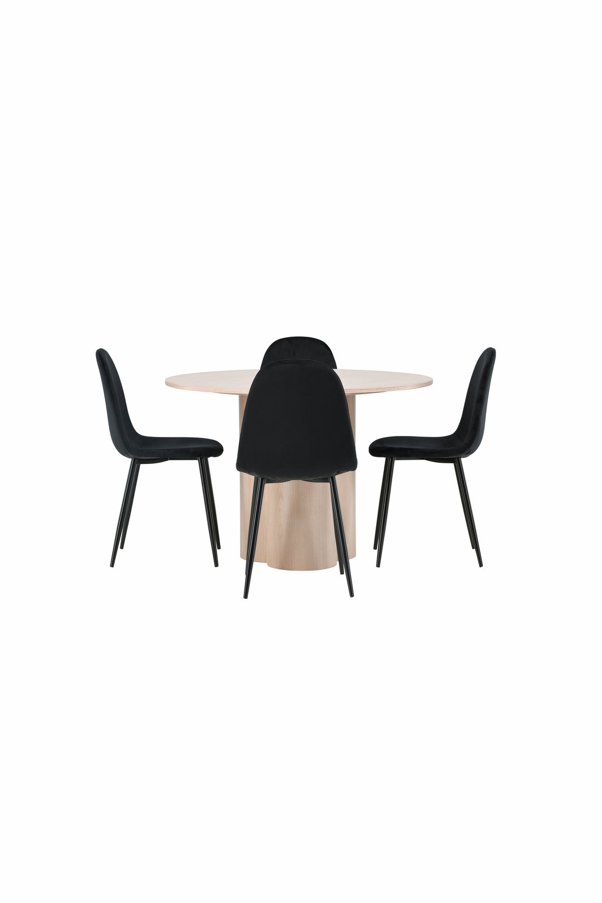 Olivia Matbord med Polar Stolarna – Bord: ⌀110 Stol: 53,3x88x42,5