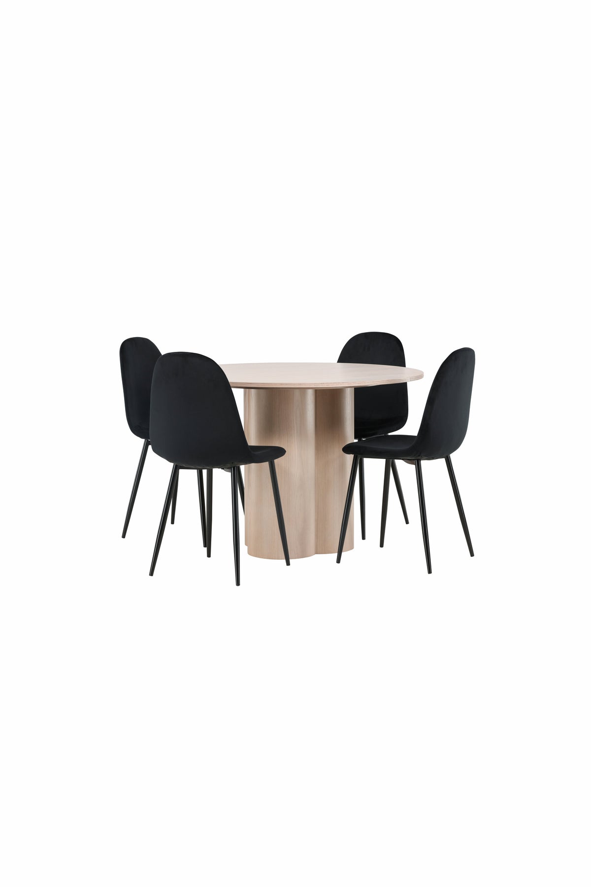 Olivia Matbord med Polar Stolarna – Bord: ⌀110 Stol: 53,3x88x42,5