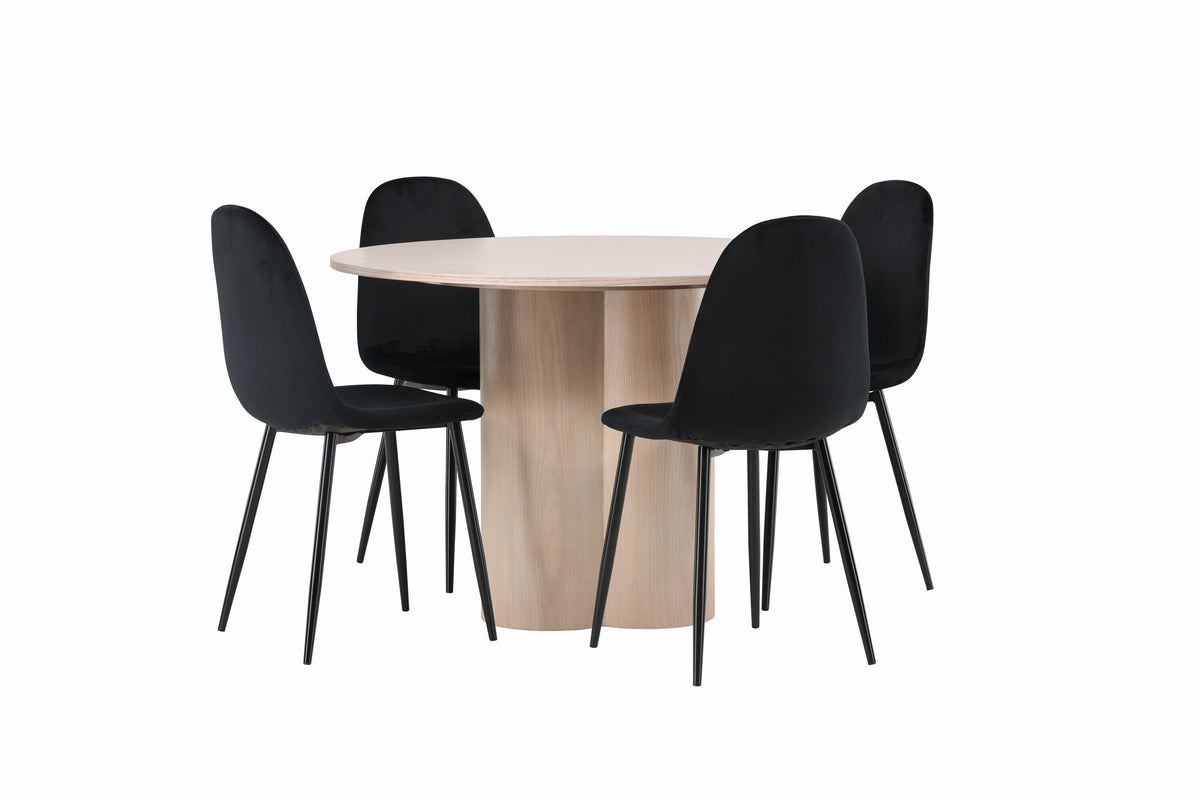 Olivia Matbord med Polar Stolarna – Bord: ⌀110 Stol: 53,3x88x42,5