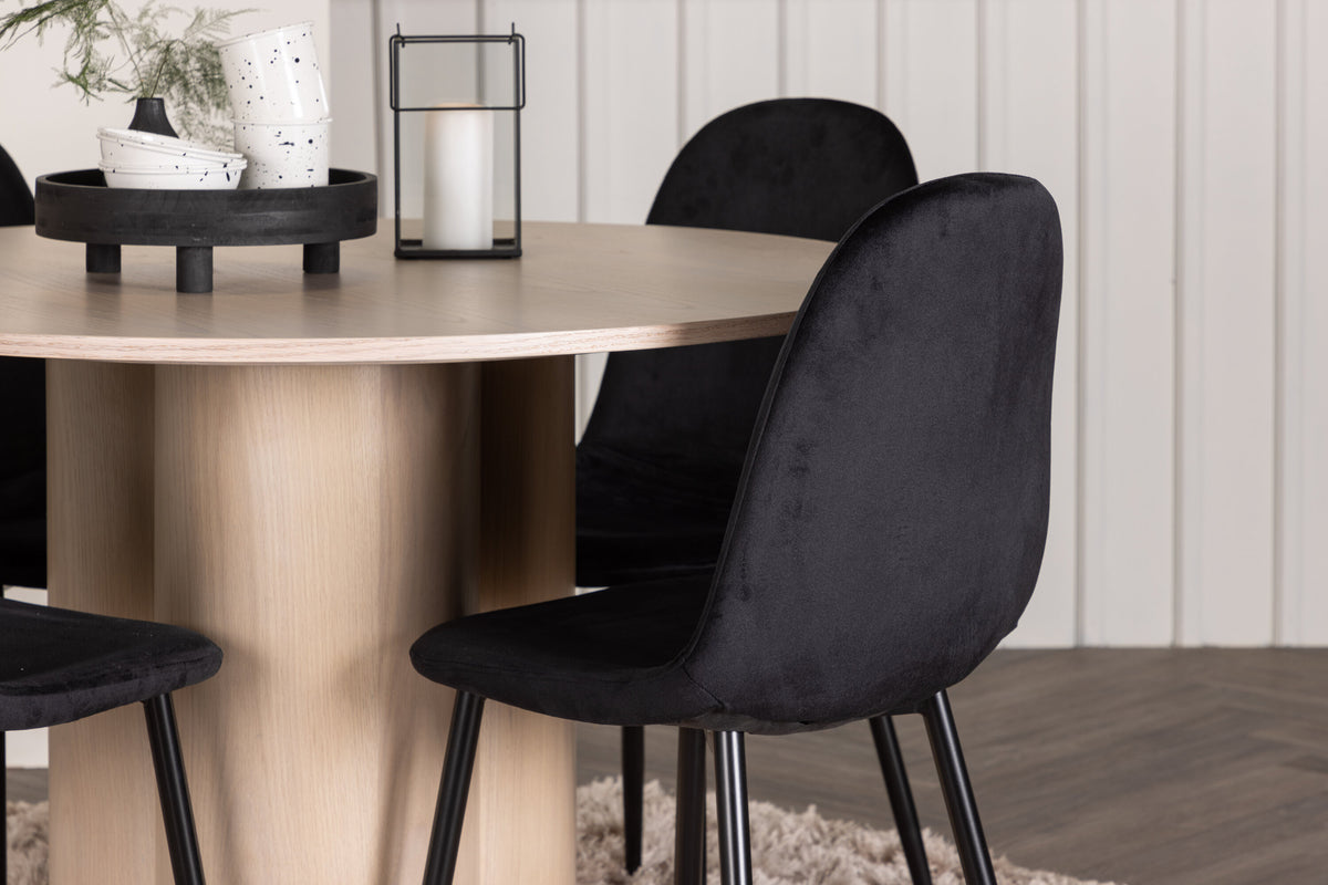 Olivia Matbord med Polar Stolarna – Bord: ⌀110 Stol: 53,3x88x42,5