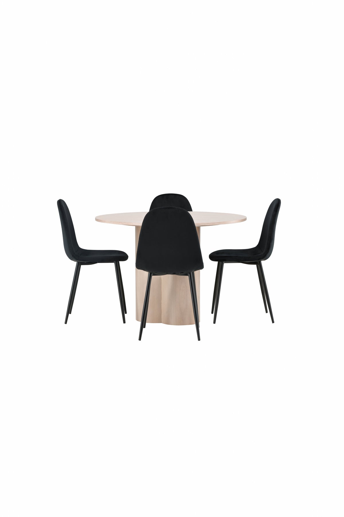 Olivia Matbord med Polar Stolarna – Bord: ⌀110 Stol: 53,3x88x42,5