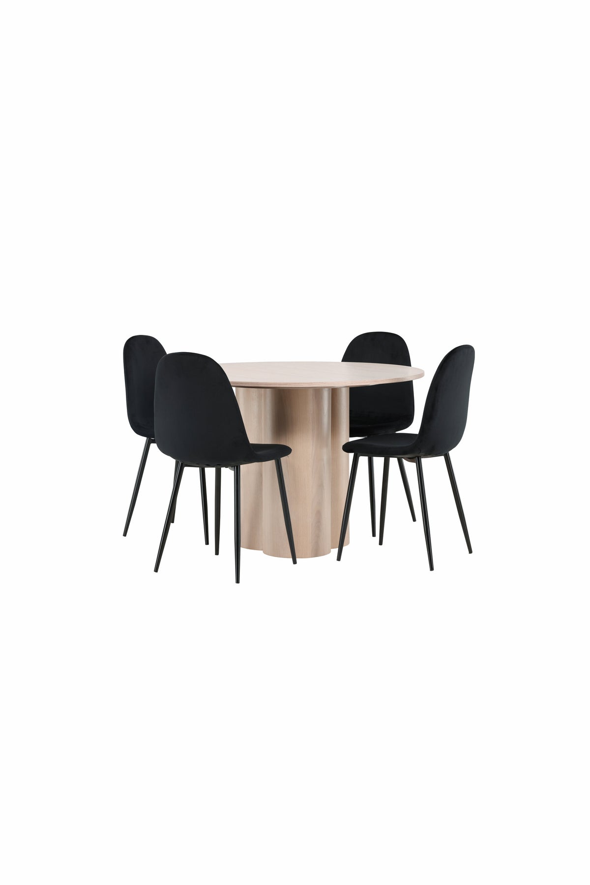 Olivia Matbord med Polar Stolarna – Bord: ⌀110 Stol: 53,3x88x42,5