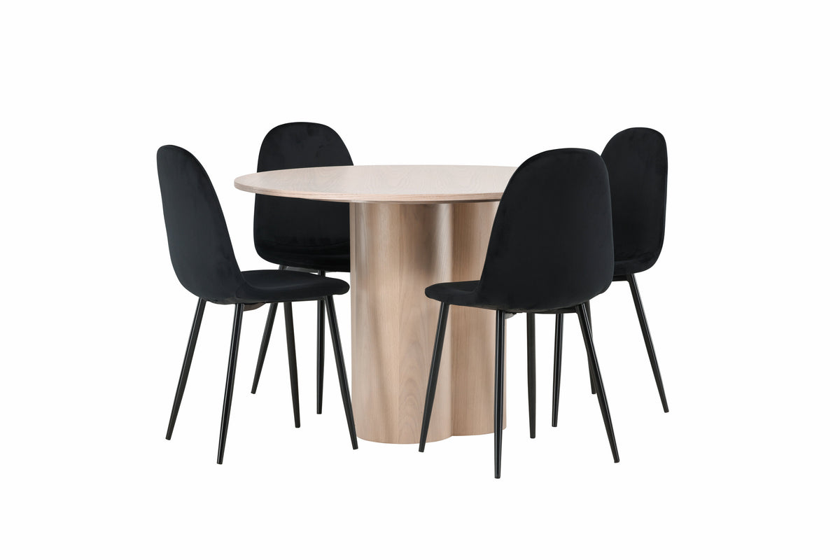 Olivia Matbord med Polar Stolarna – Bord: ⌀110 Stol: 53,3x88x42,5