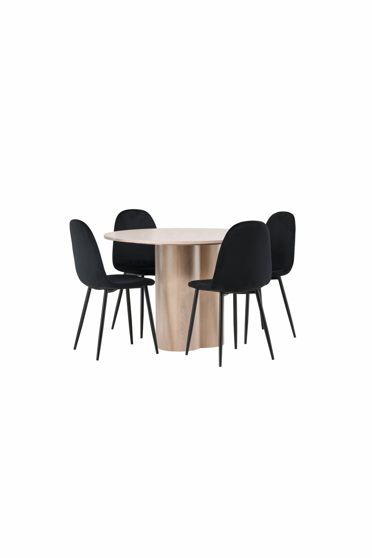 Olivia Matbord med Polar Stolarna – Bord: ⌀110 Stol: 53,3x88x42,5