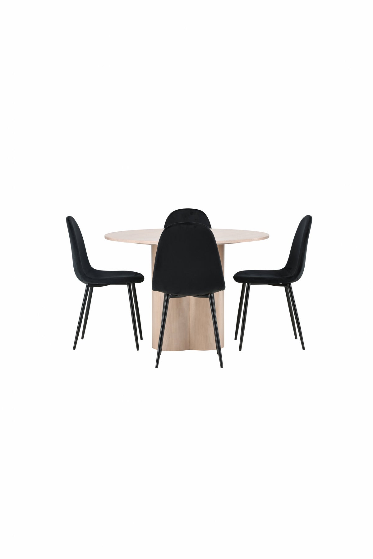 Olivia Matbord med Polar Stolarna – Bord: ⌀110 Stol: 53,3x88x42,5