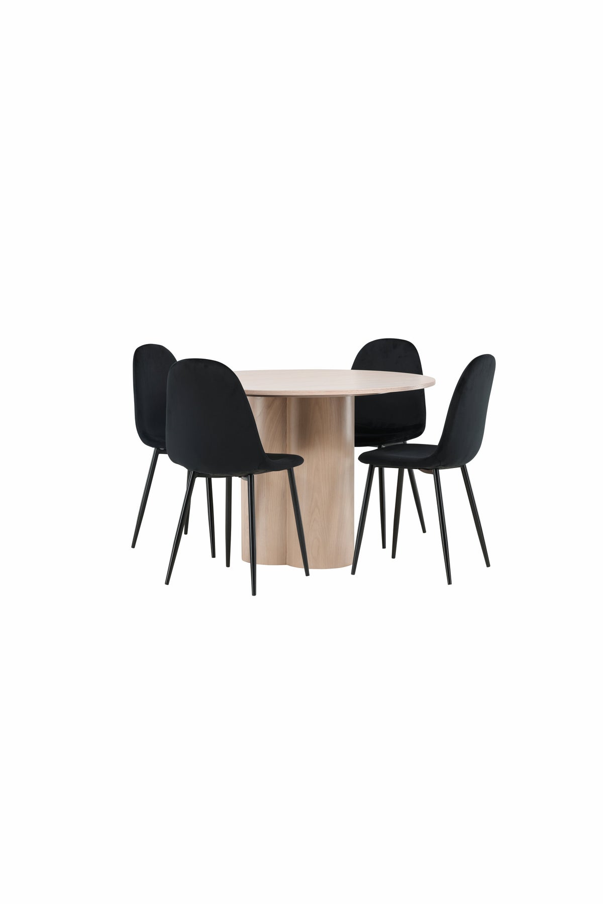 Olivia Matbord med Polar Stolarna – Bord: ⌀110 Stol: 53,3x88x42,5