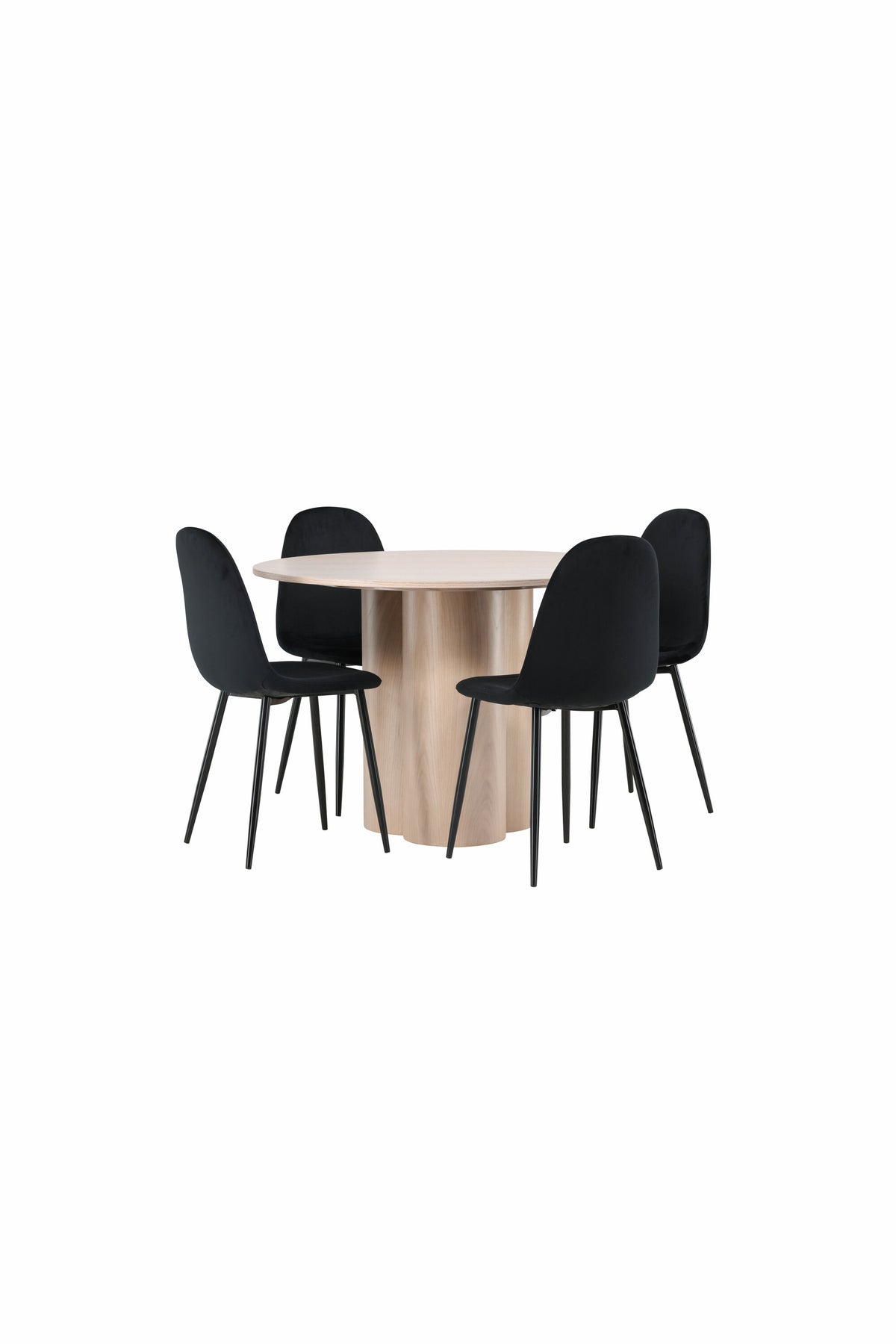 Olivia Matbord med Polar Stolarna – Bord: ⌀110 Stol: 53,3x88x42,5