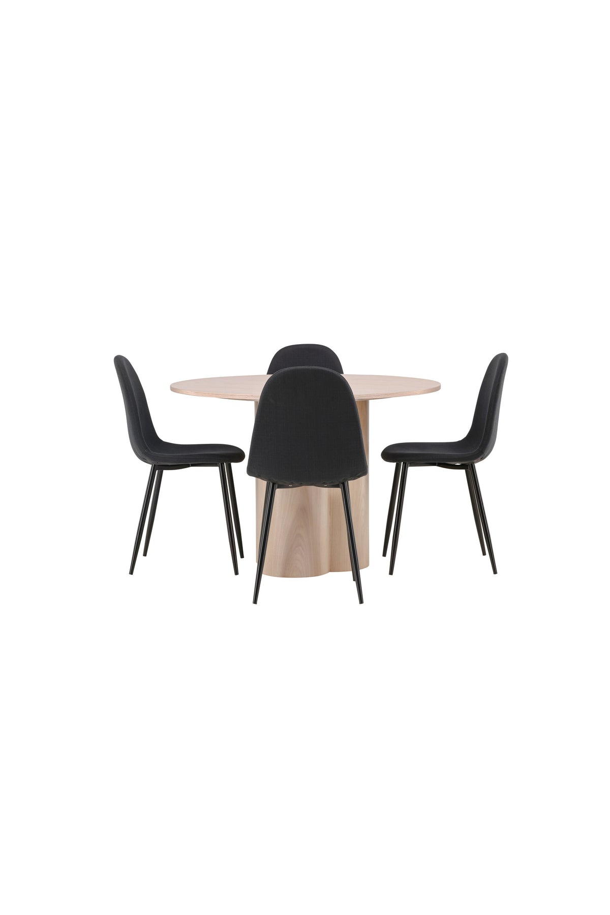 Olivia Matbord med Polar Stolarna – Bord: ⌀110 Stol: 53x87x44